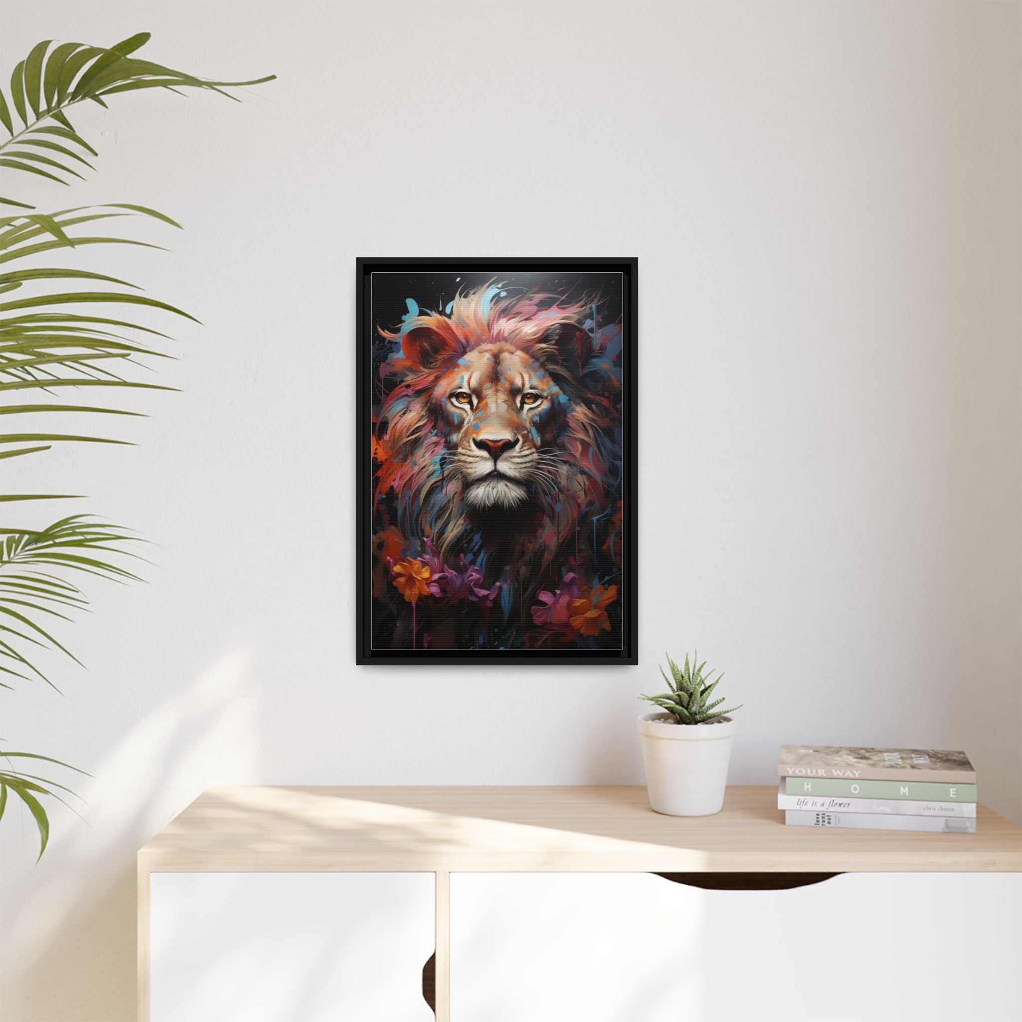 Majestic Jungle King – Abstract Color Splash Canvas