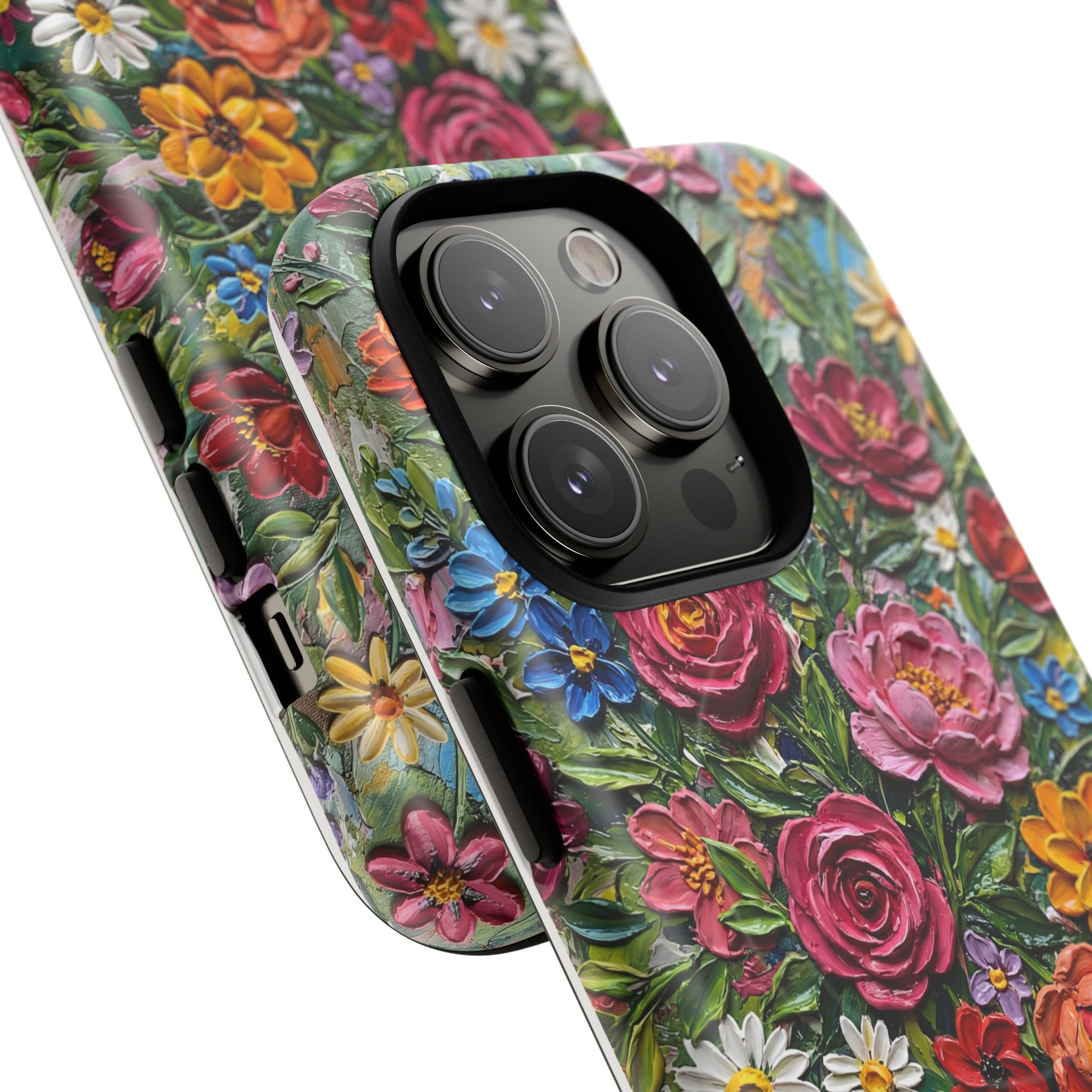Painted Textured Style Floral Garden iPhone Case (MagSafe®)