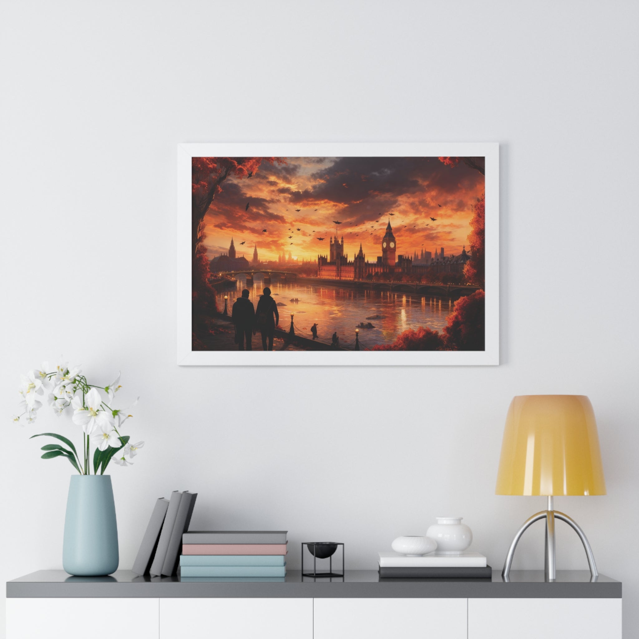 Golden Hour Majesty: London Sunset with Big Ben & Thames River