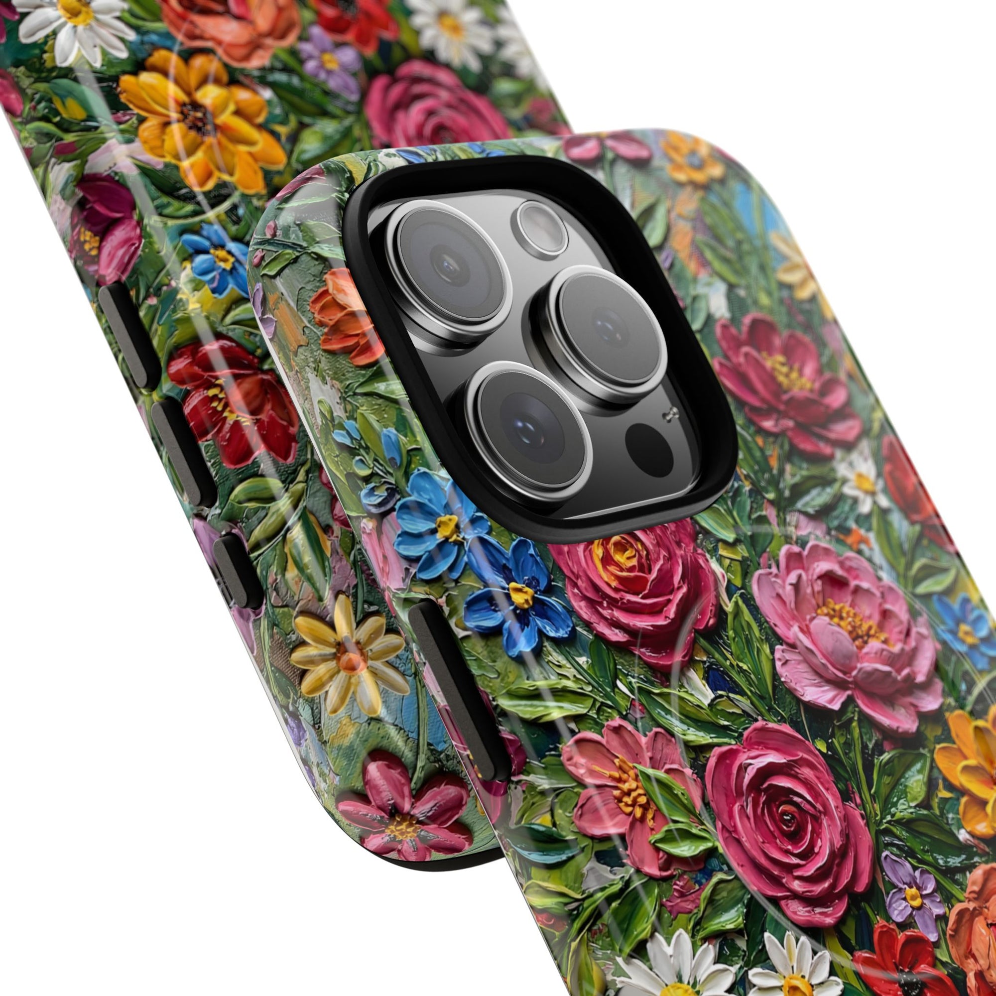 Painted Textured Style Floral Garden iPhone Case (MagSafe®)