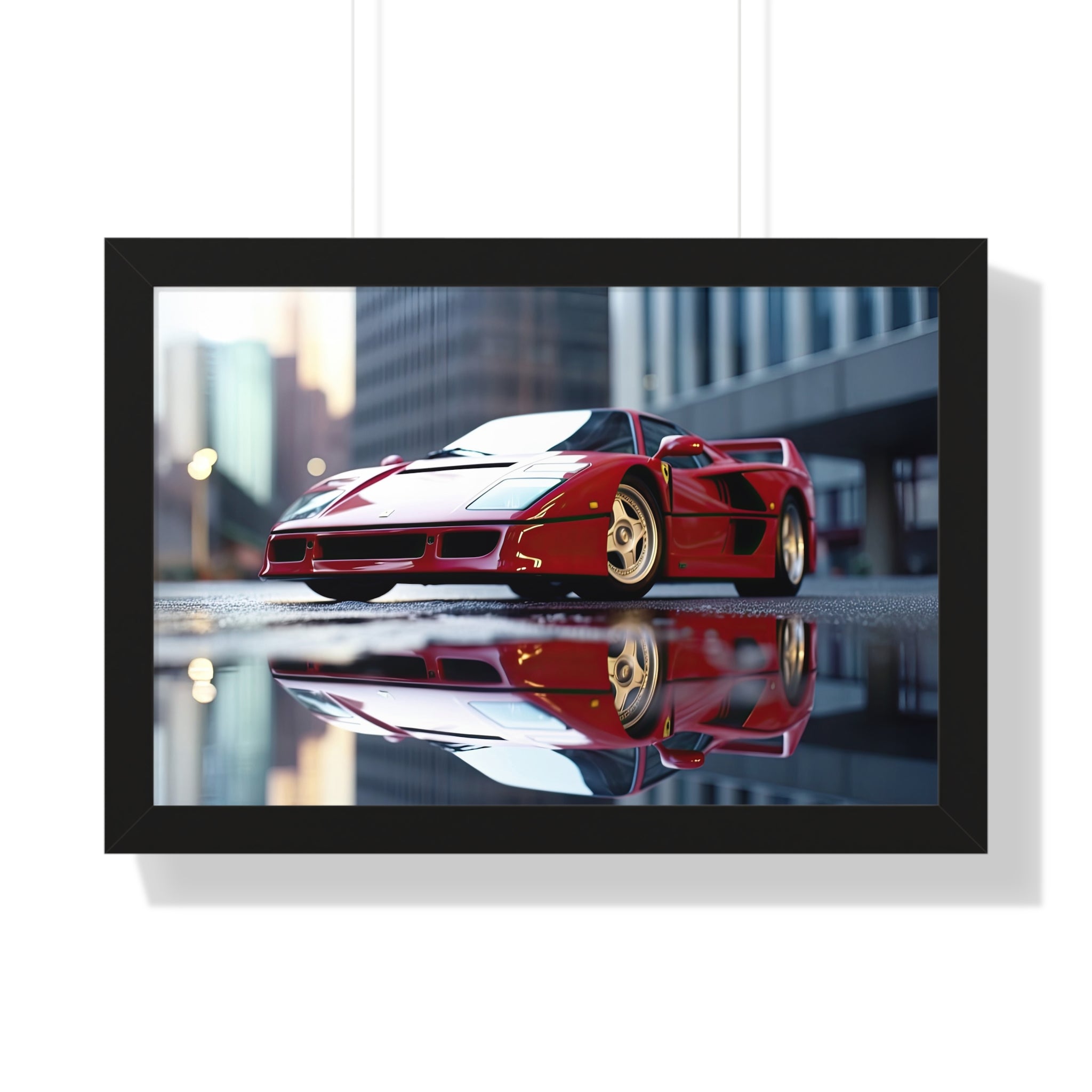 Framed Red Ferrari F50 – Sophisticated Wall Art for Enthusiasts