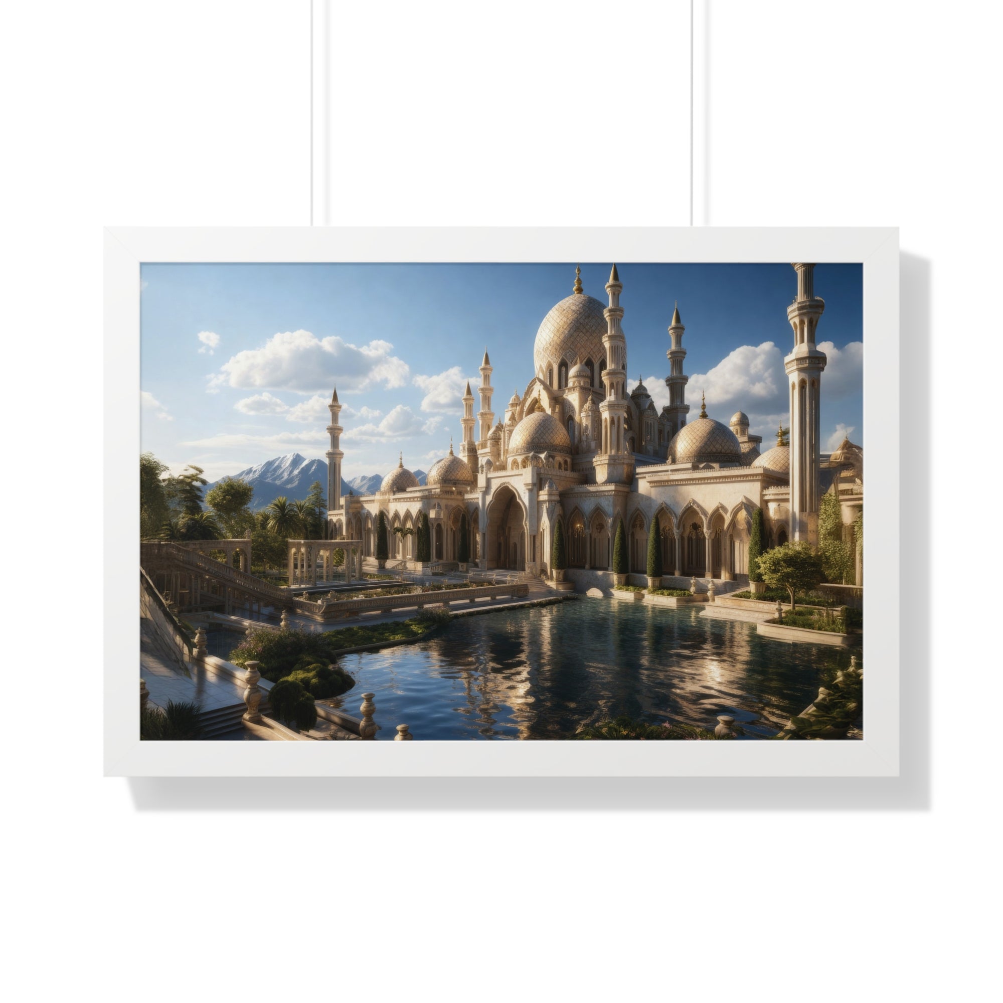 Alpine Majesty – Framed Mosque Reflection Wall Art
