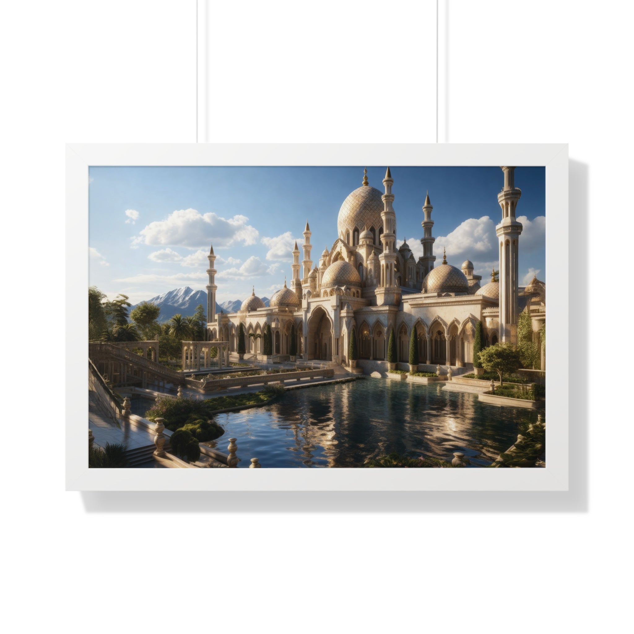 Alpine Majesty – Framed Mosque Reflection Wall Art