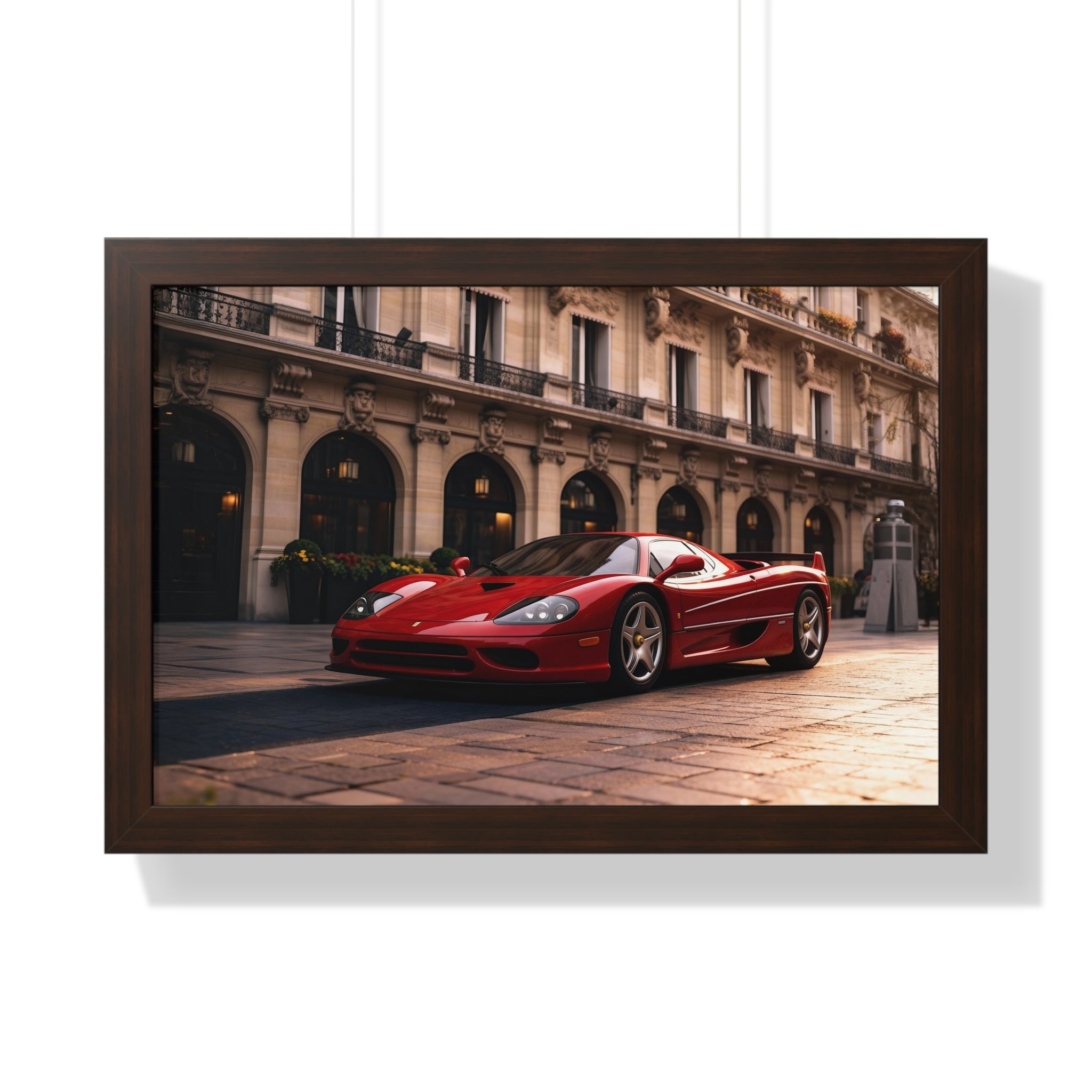 Framed Ferrari F50 – Red Icon in Horizontal Display