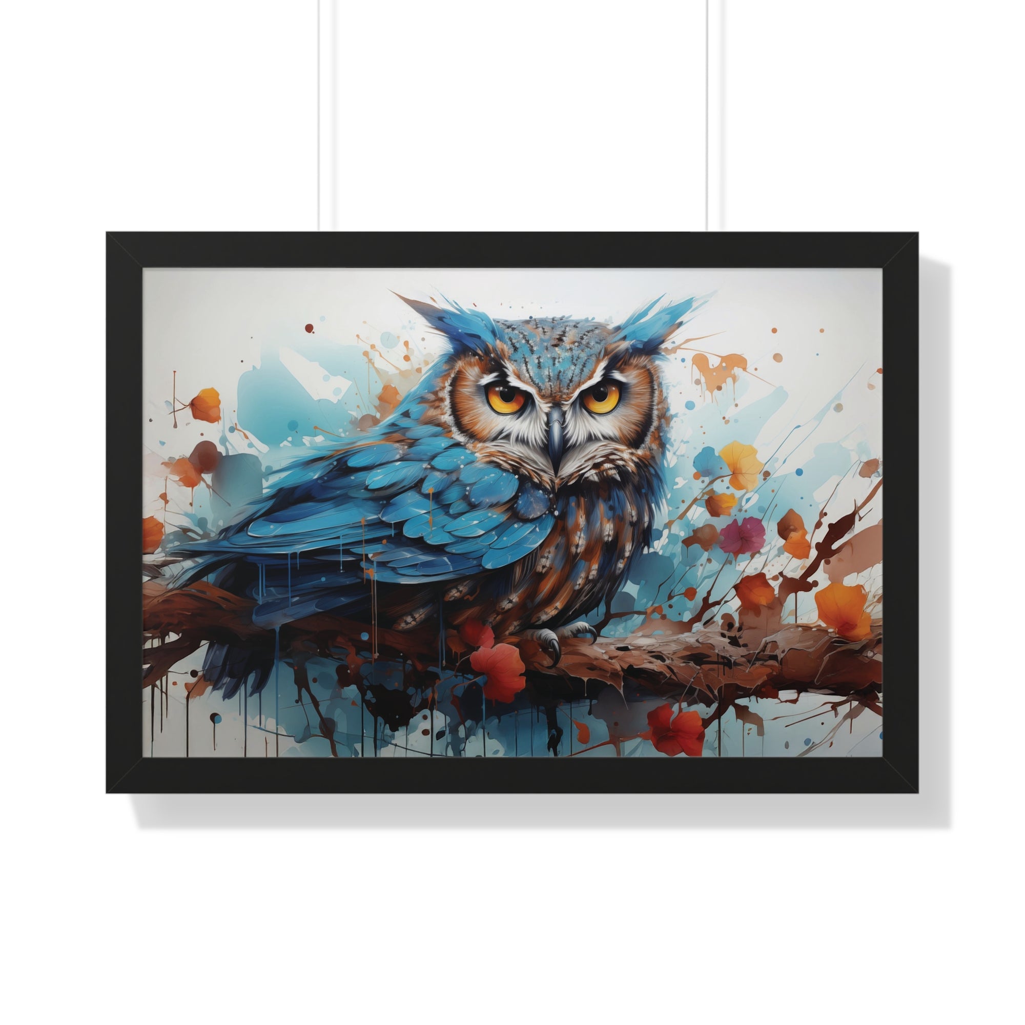 Midnight Majesty — Blue Owl Abstract Wall Art 🦉