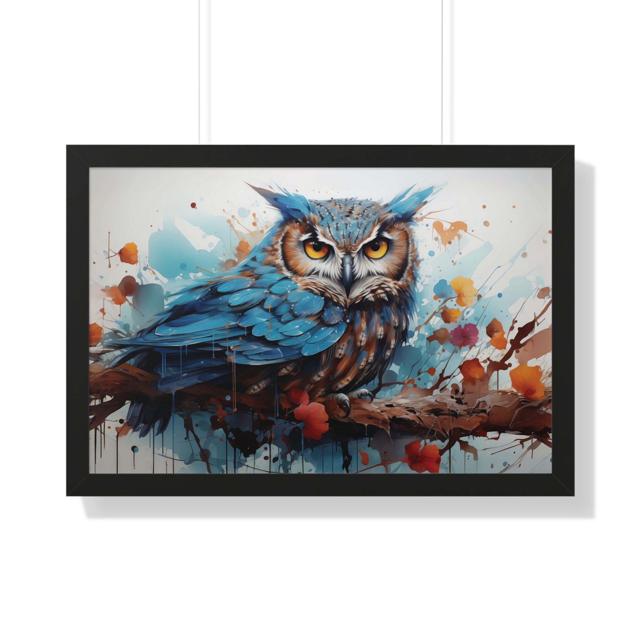 Midnight Majesty — Blue Owl Abstract Wall Art 🦉