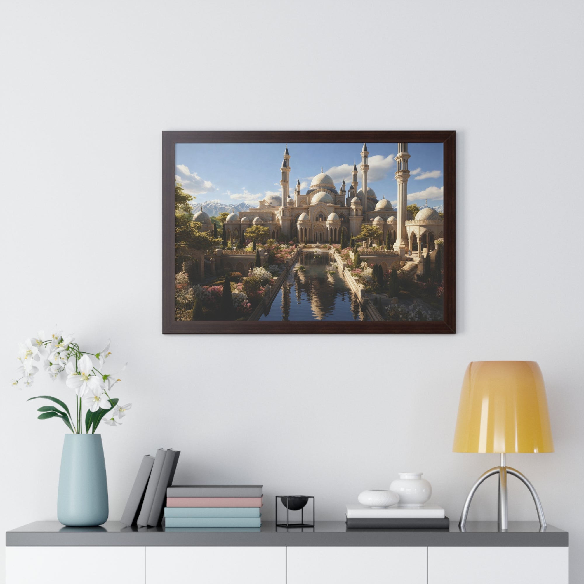 Palace of Stillness – Framed Islamic Garden Reflections Wall Art