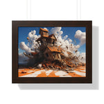 Shattered Ascent – Explosive Surreal House Wall Art