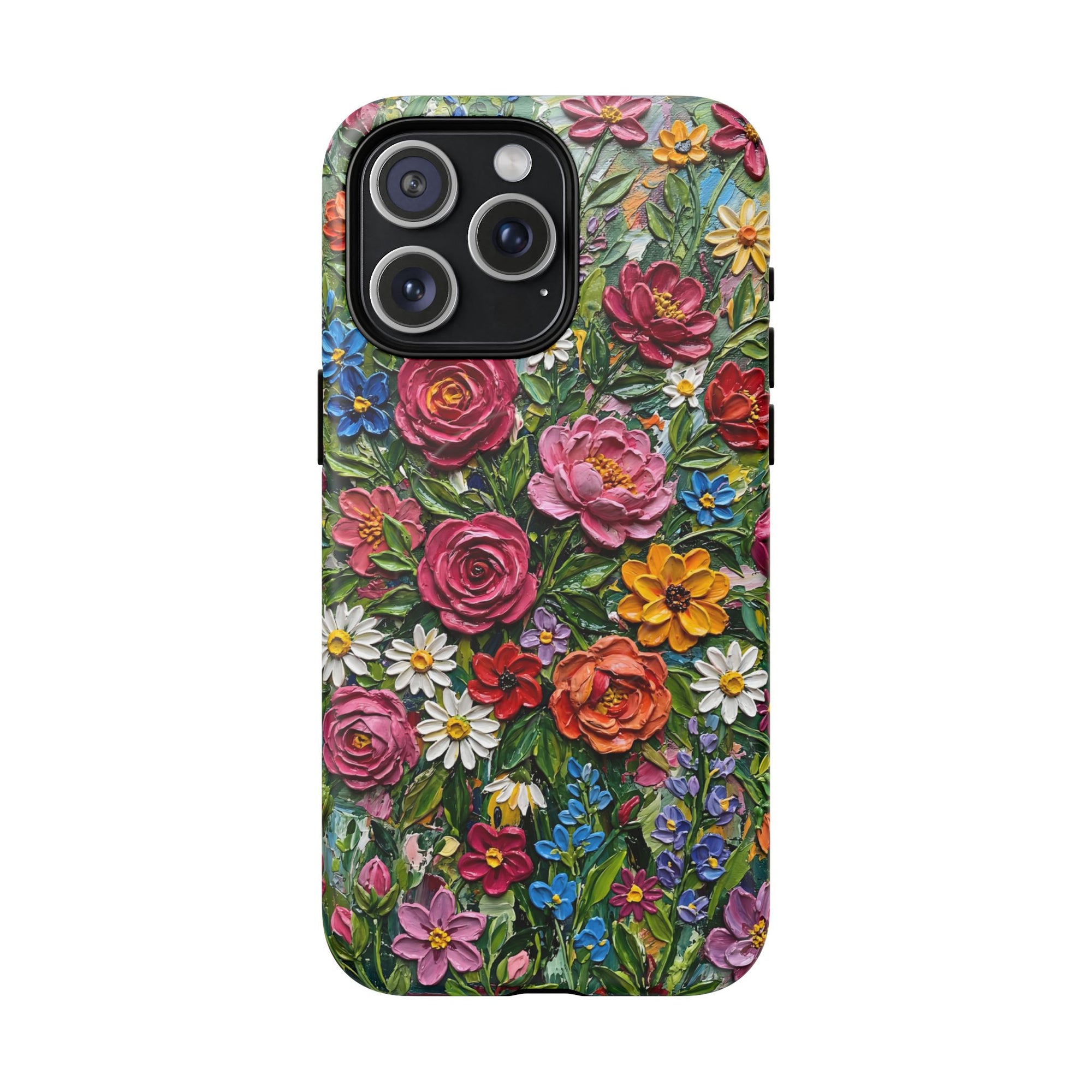 Painted Textured Style Floral Garden iPhone Case (MagSafe®)