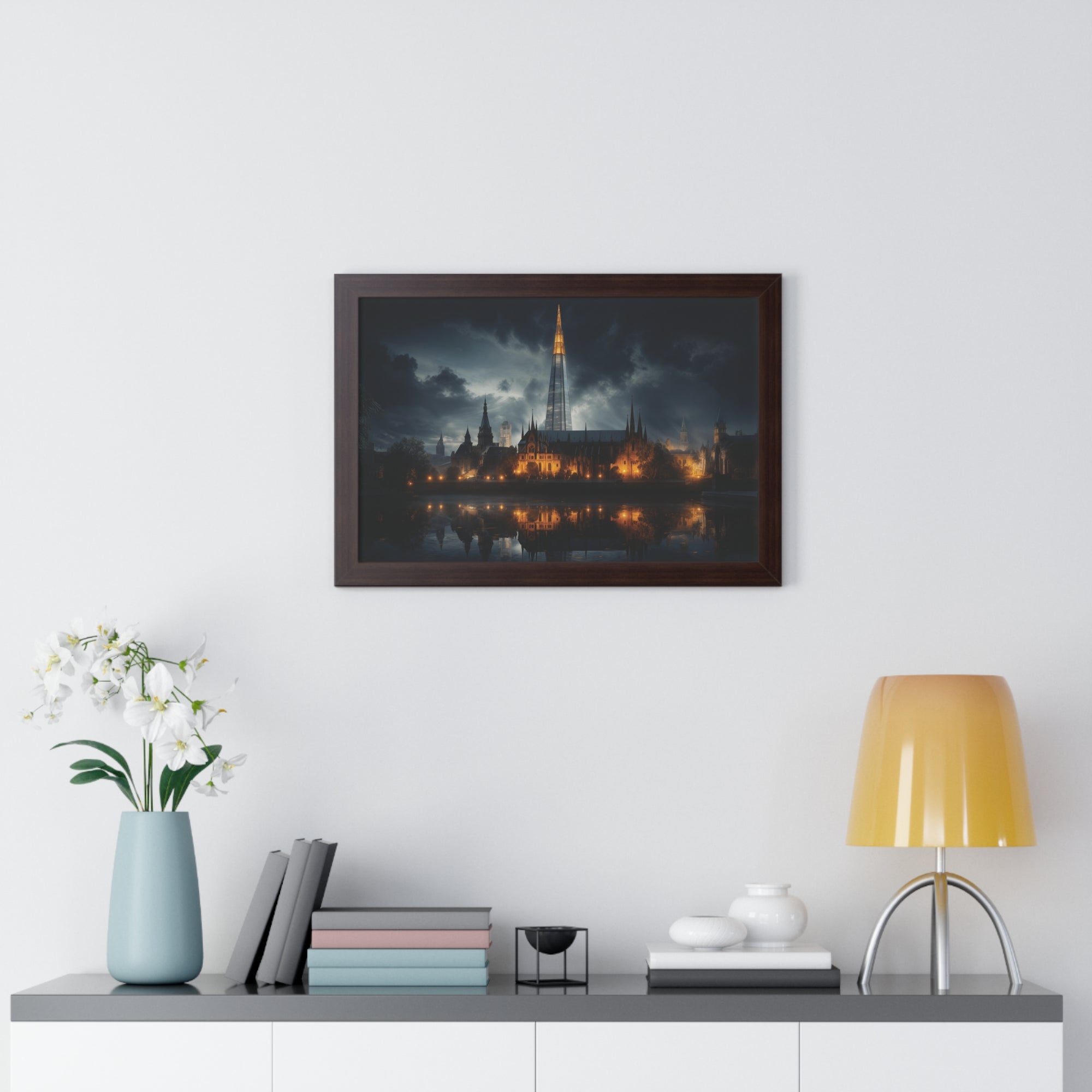 London Reflections: The Shard & Historic Skyline at Night – Elegant Cityscape Wall Art