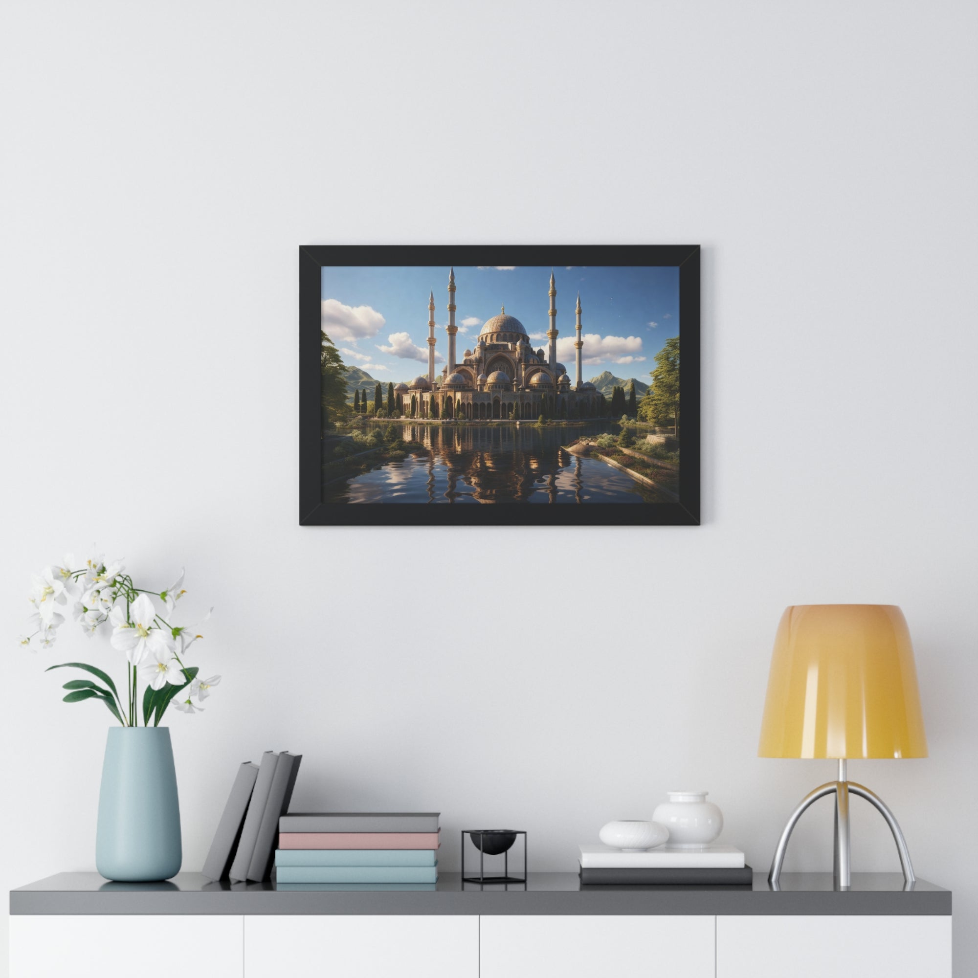 Sacred Horizon – Framed Mosque Reflections Wall Art