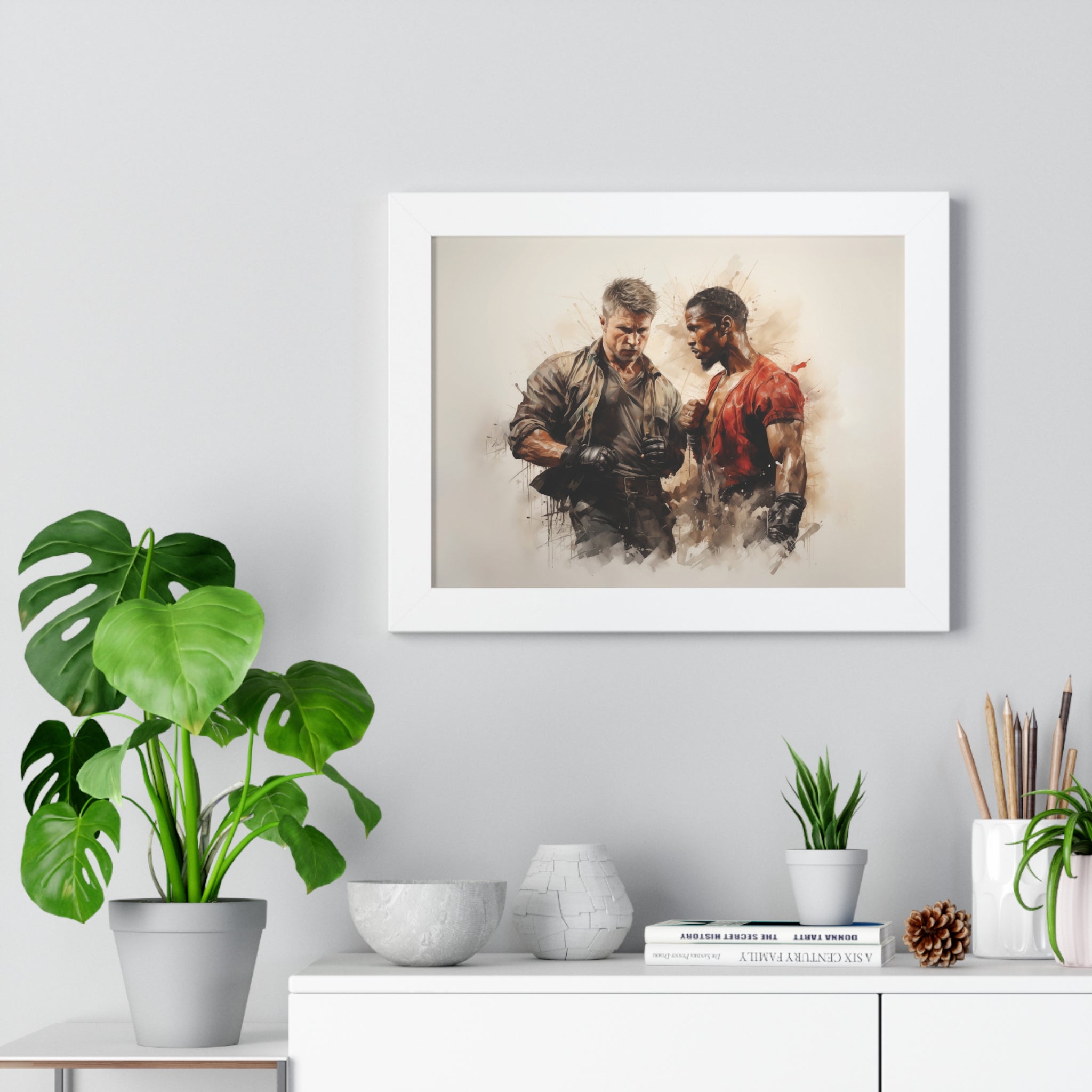 Face-Off – Framed Masculine Tension Wall Art