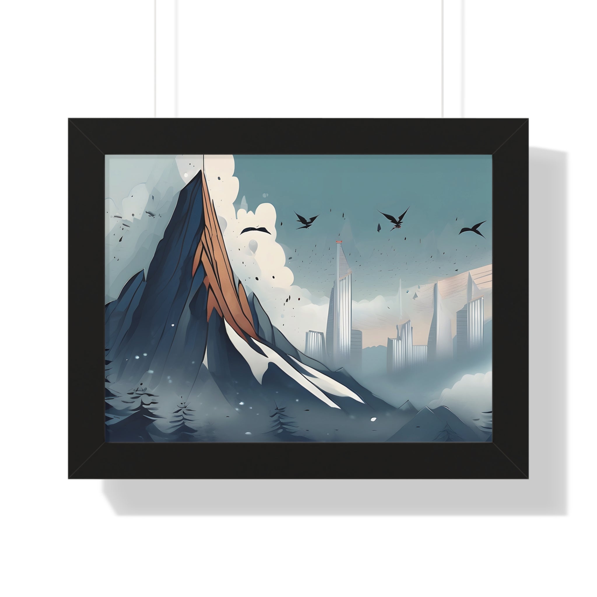 Urban Peaks – Snowy Landscape Meets Modern Cityscape