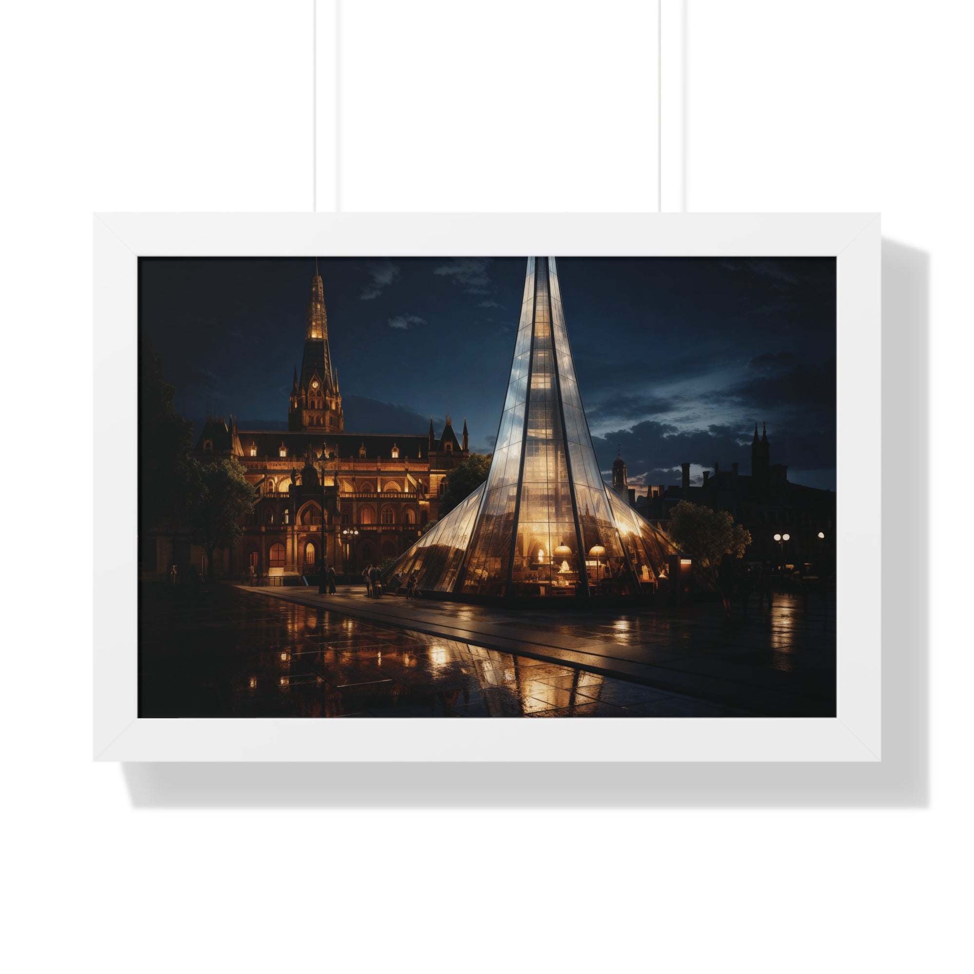 Timeless Contrast Historic London Facade & Glass Tower – Architectural Wall Art