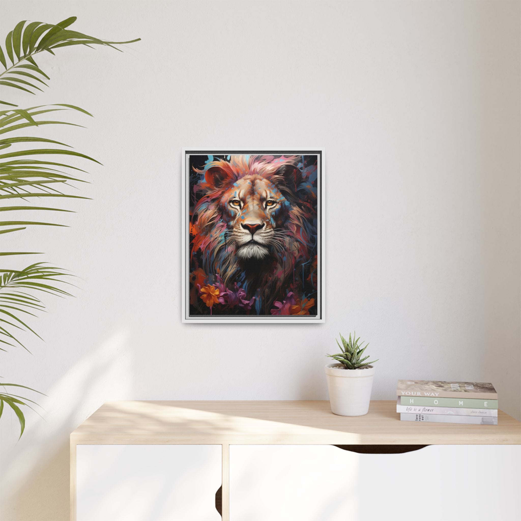 Majestic Jungle King – Abstract Color Splash Canvas