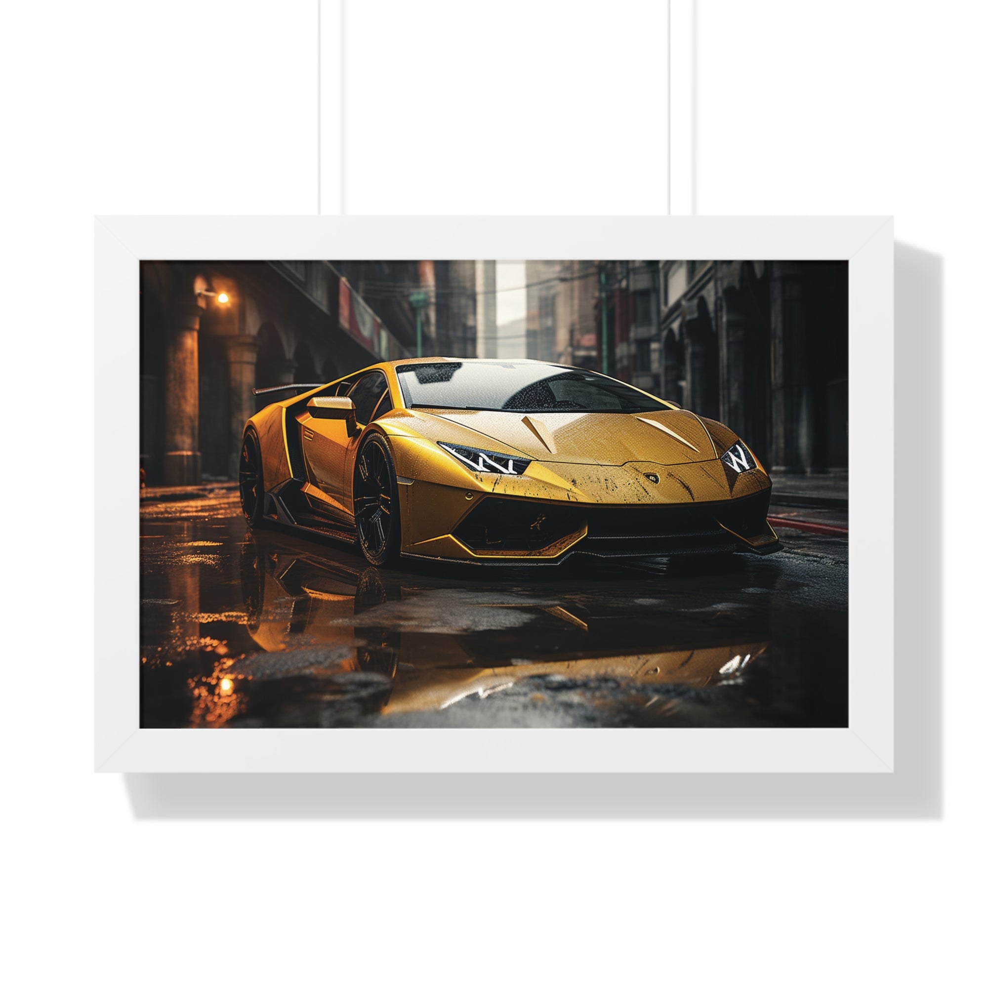Golden Lamborghini Aventador – Luxury Supercar Wall Art