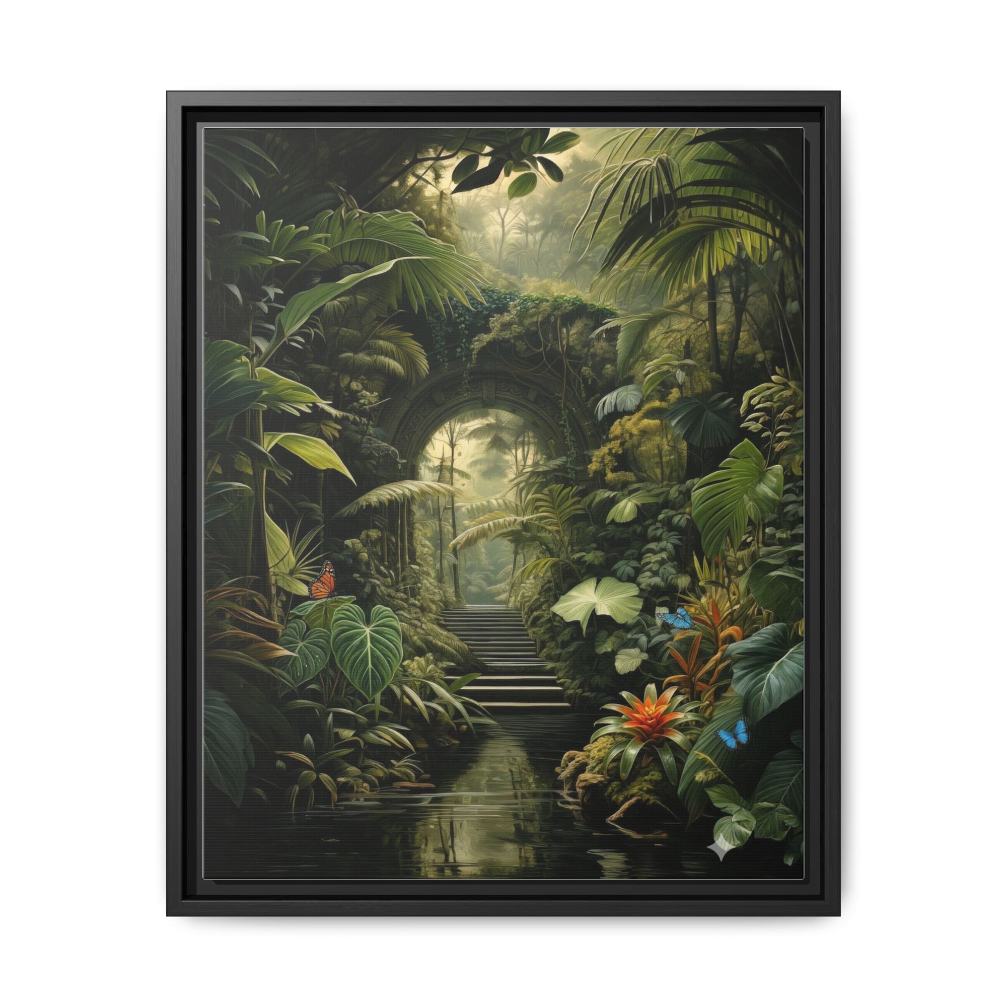 🌴Tropical Forest Illusion – Cinematic Jungle Pathway Wall Art  Luxury Botanical Decor
