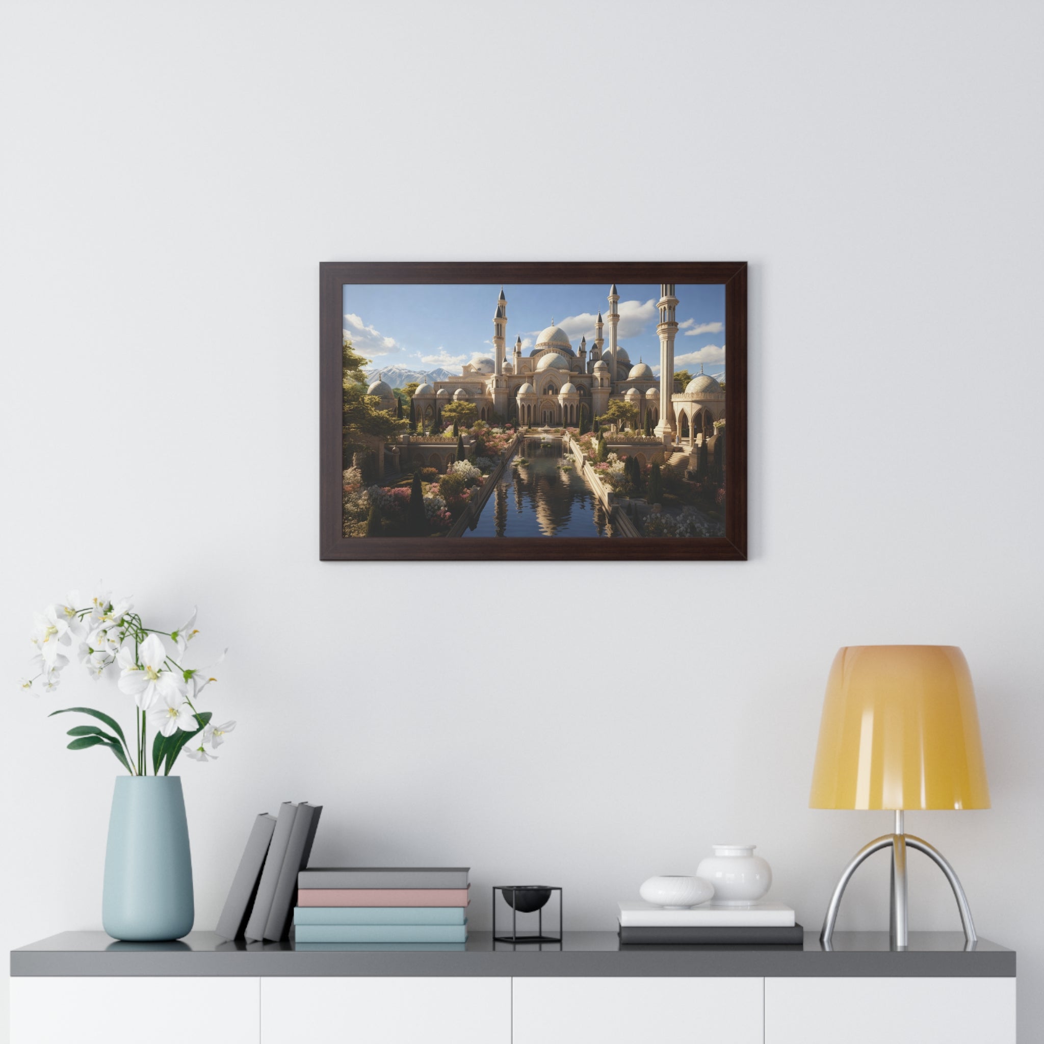 Palace of Stillness – Framed Islamic Garden Reflections Wall Art