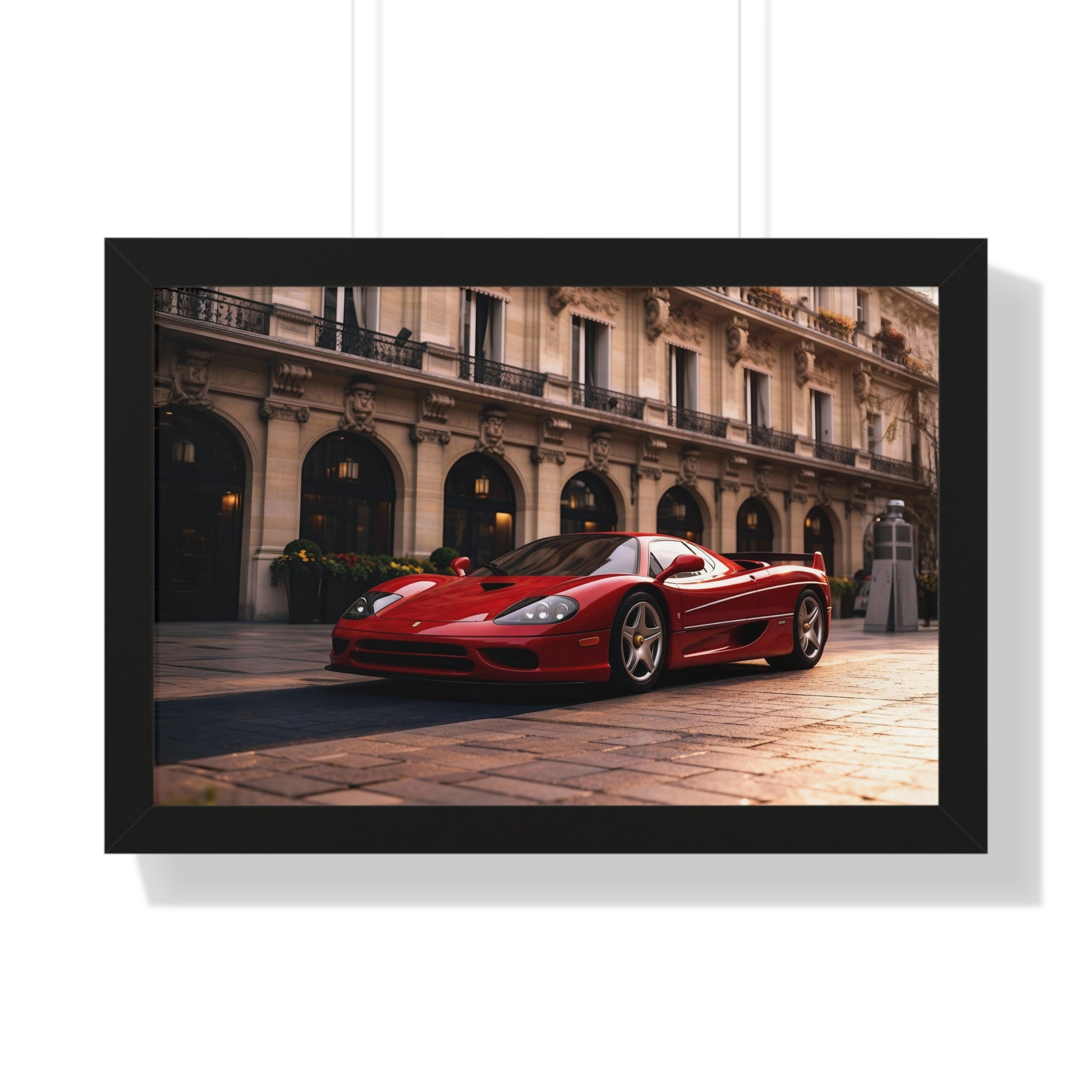 Framed Ferrari F50 – Red Icon in Horizontal Display