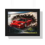 Ferrari F50 Breaking Through Wall – 4K Supercar Canvas