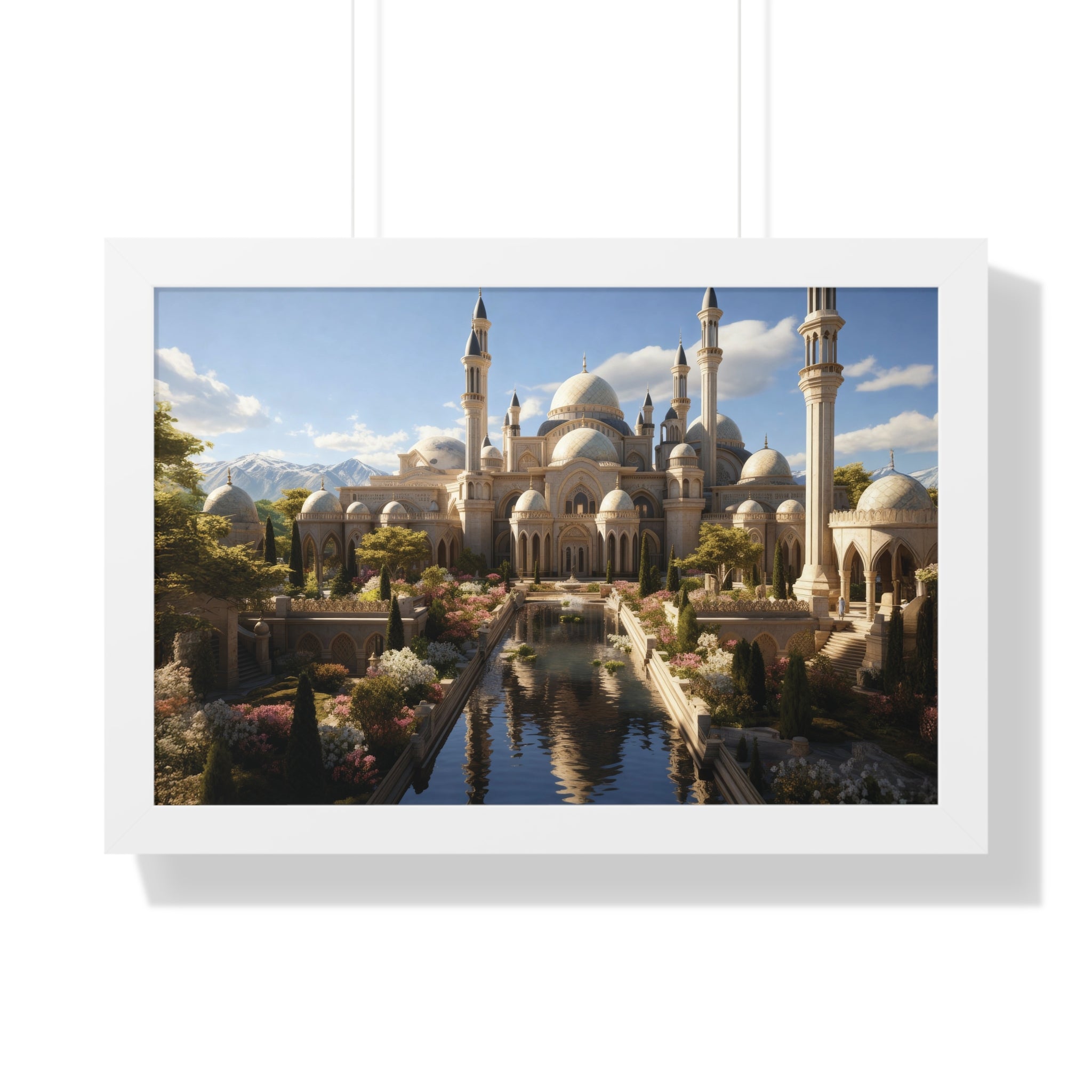 Palace of Stillness – Framed Islamic Garden Reflections Wall Art