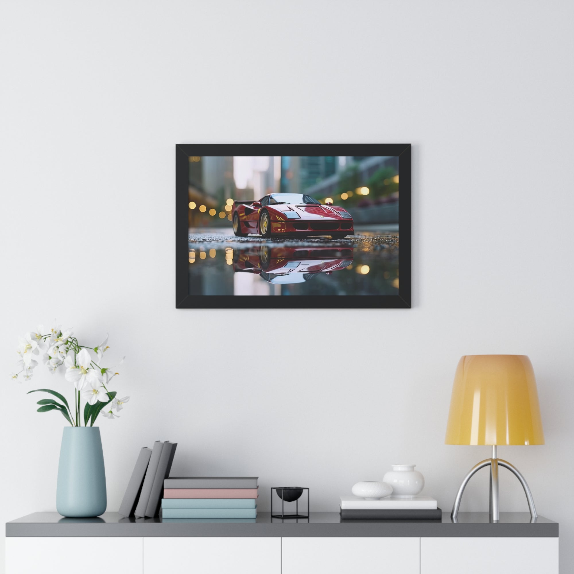 Ferrari F50 Wall Art – Red Supercar Framed Poster