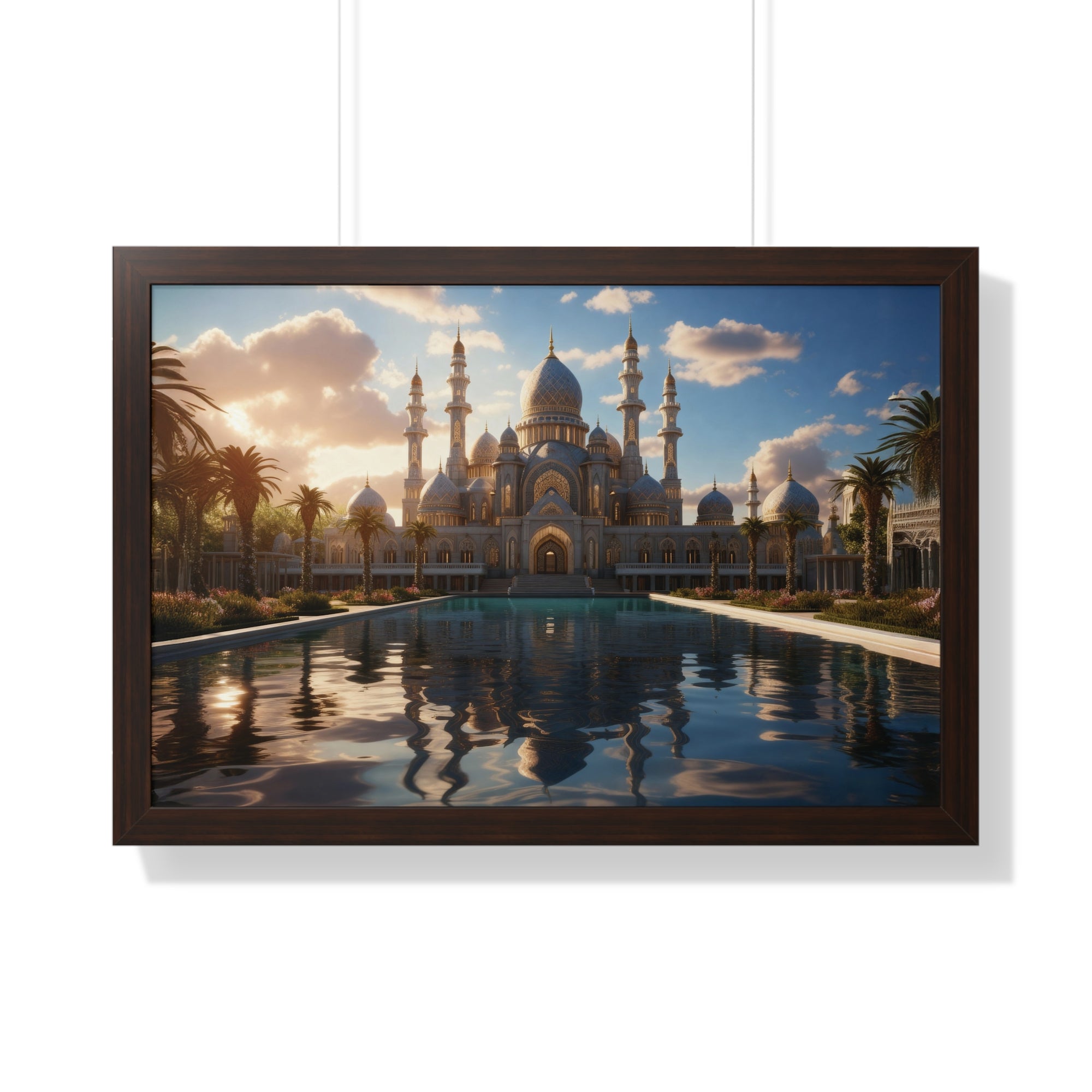 Sacred Stillness – Framed Sunset Mosque Print