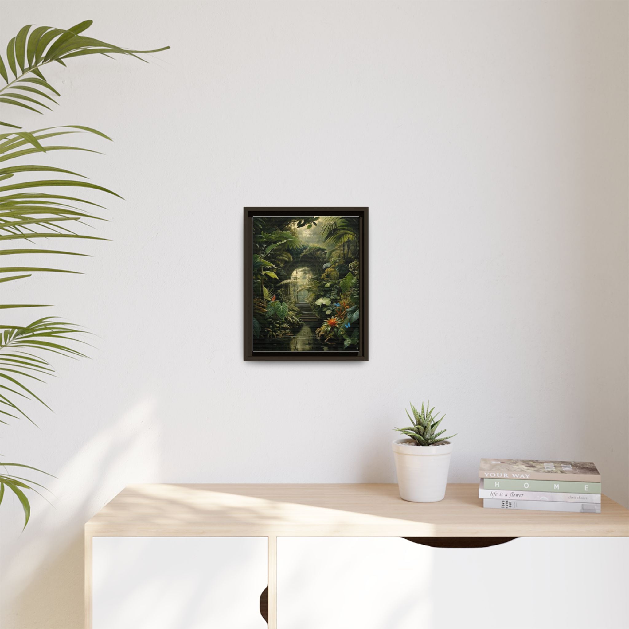 🌴Tropical Forest Illusion – Cinematic Jungle Pathway Wall Art  Luxury Botanical Decor