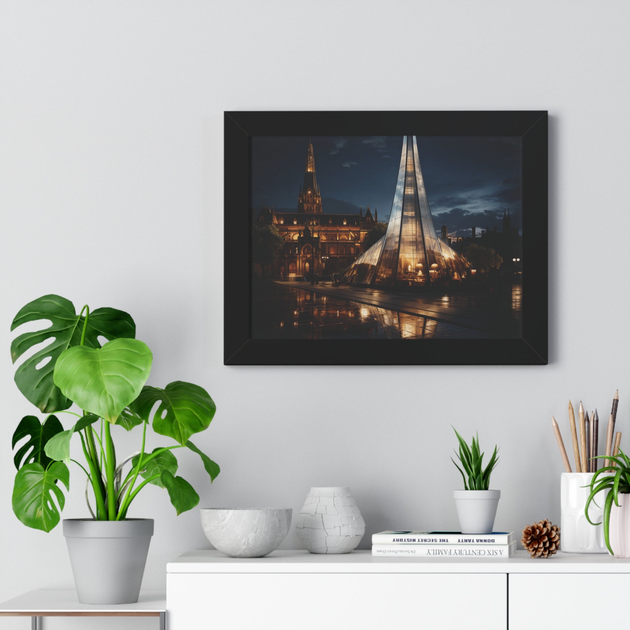 Timeless Contrast Historic London Facade & Glass Tower – Architectural Wall Art