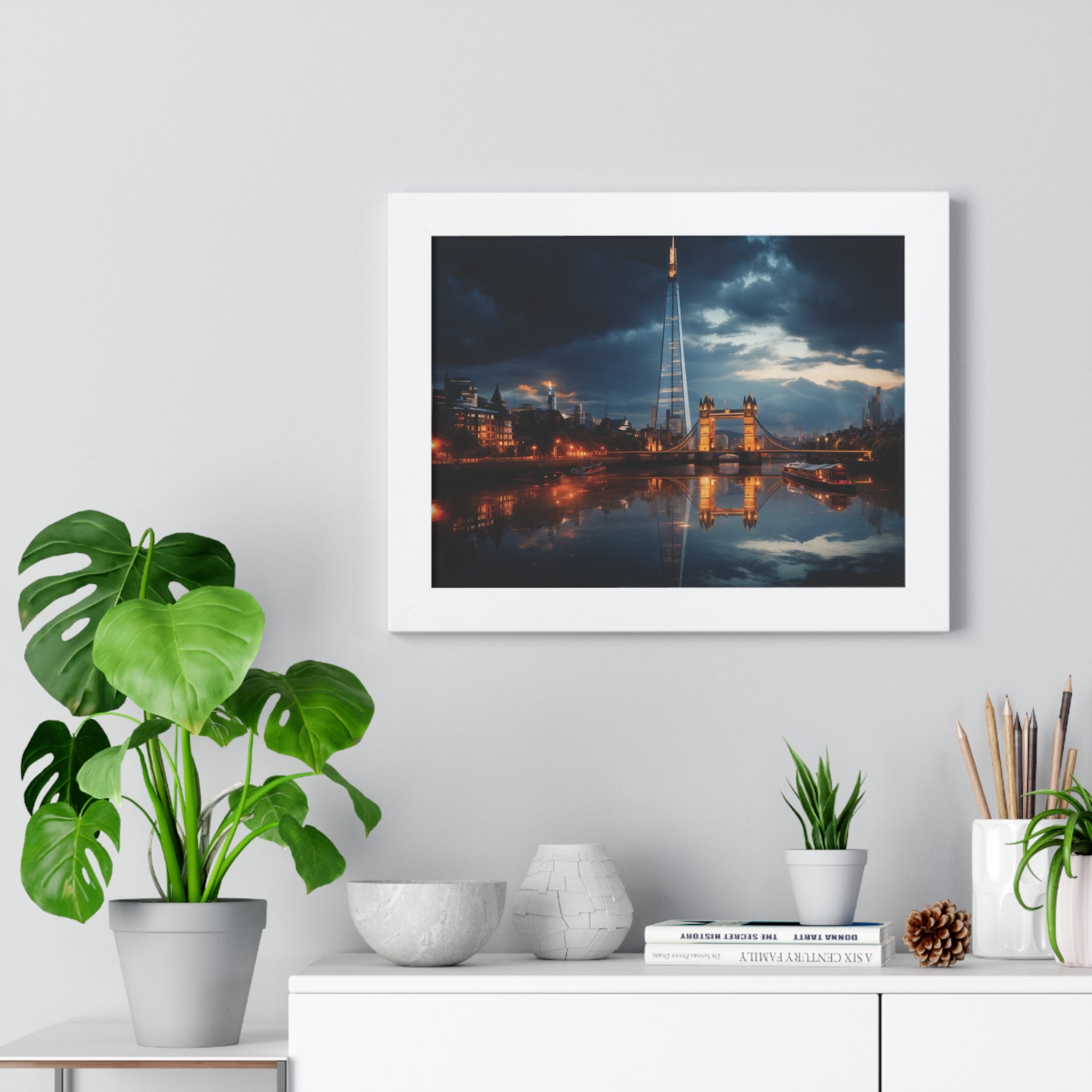 London Twilight Panorama – The Shard & Tower Bridge Wall Art