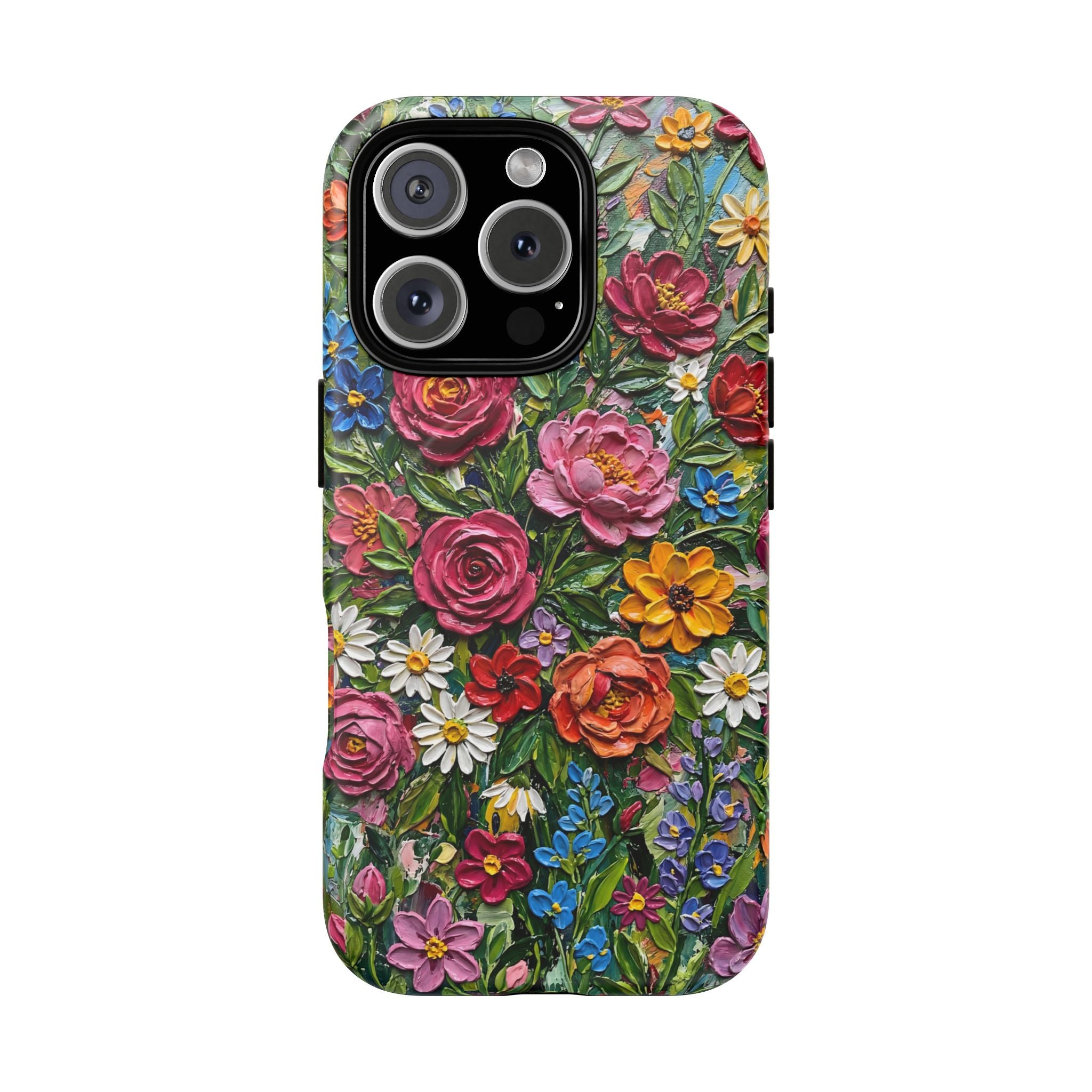 Painted Textured Style Floral Garden iPhone Case (MagSafe®)