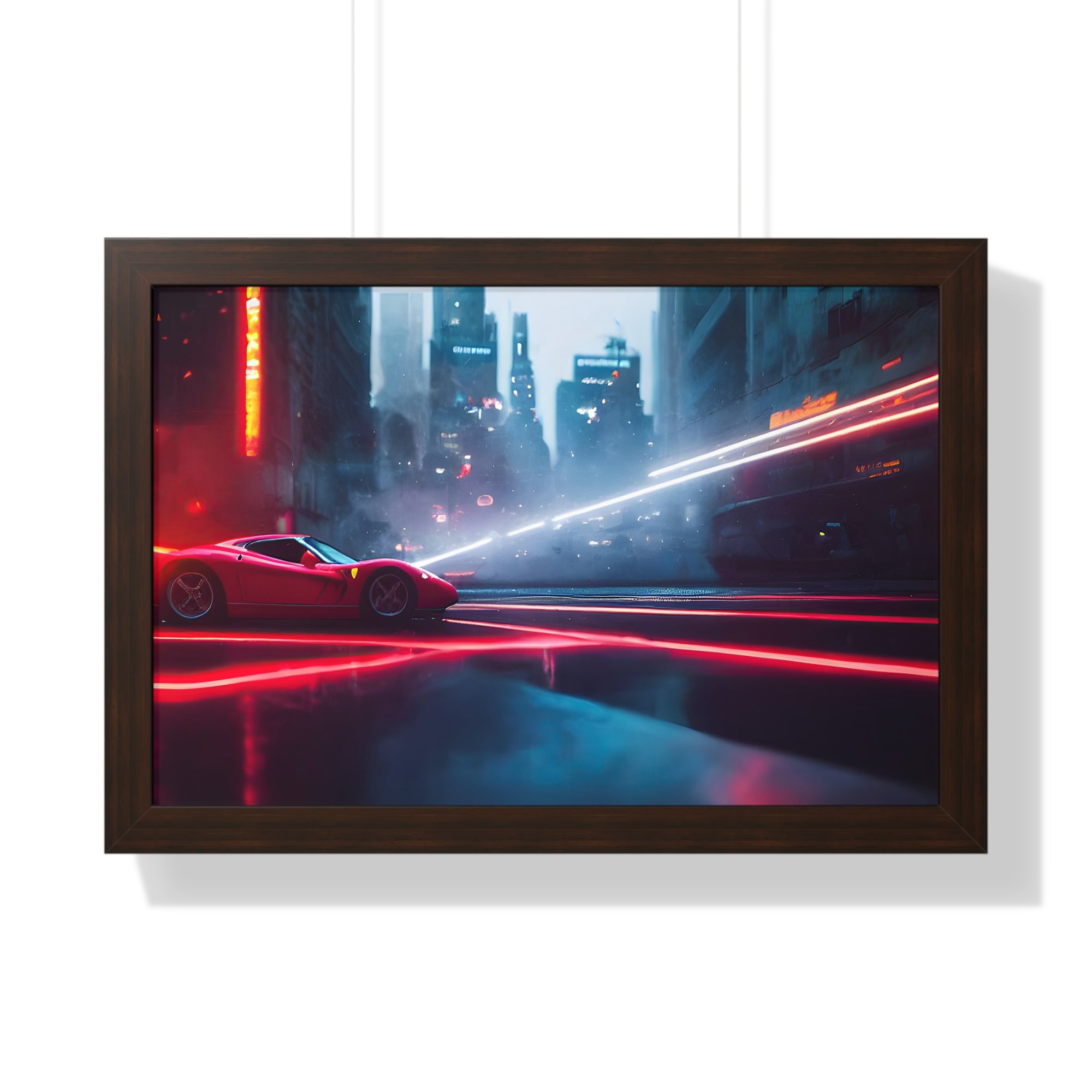 Dazzling Framed Supercar Poster – Red Ferrari F50
