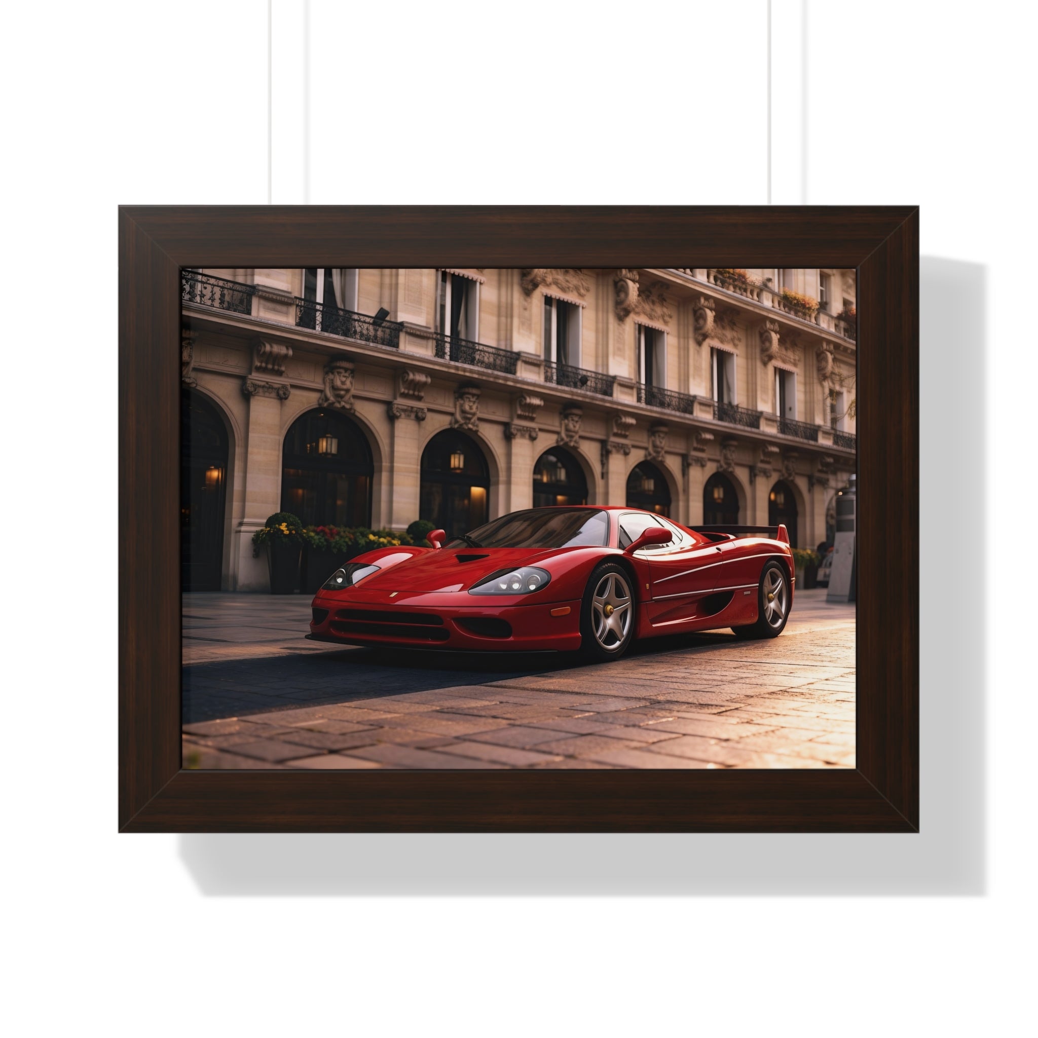 Framed Ferrari F50 – Red Icon in Horizontal Display