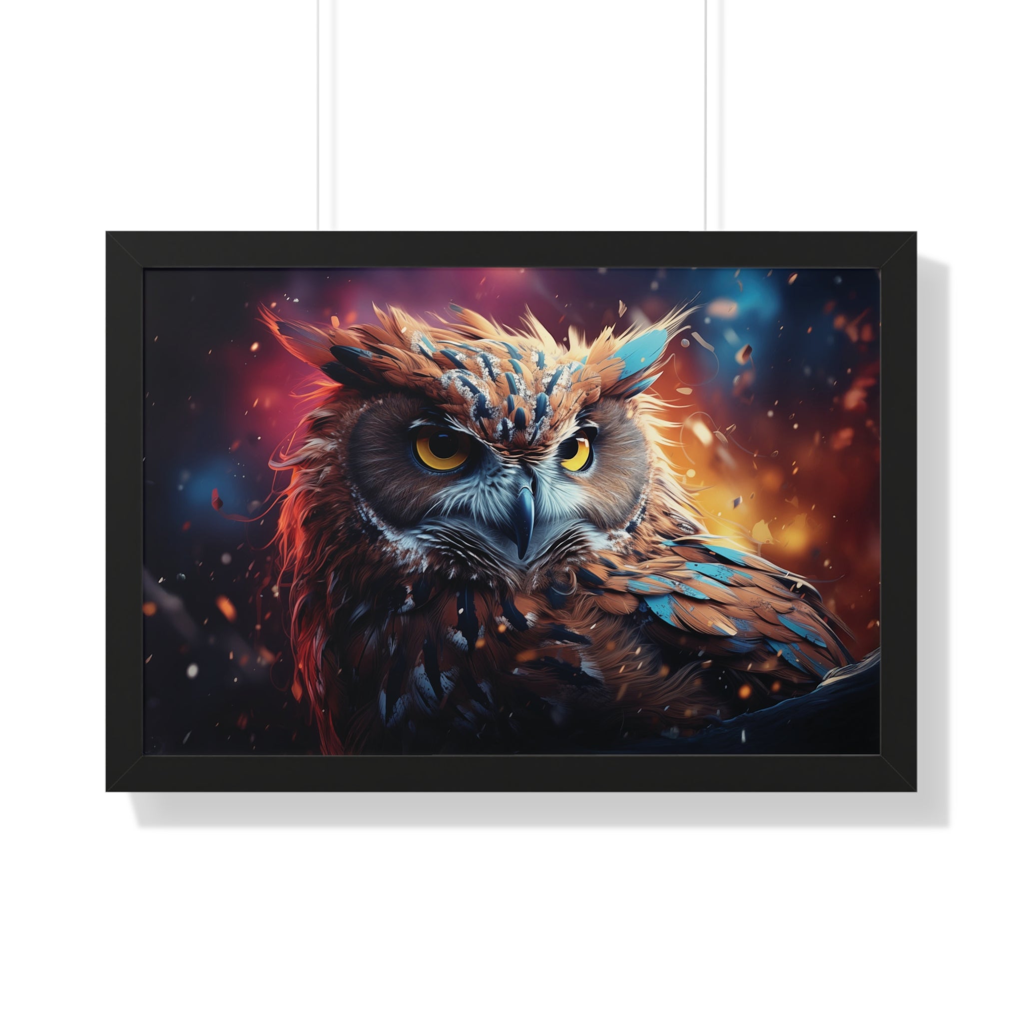 Twilight Sentinel — Regal Owl Wall Art in Fiery🔥Bloom🦉