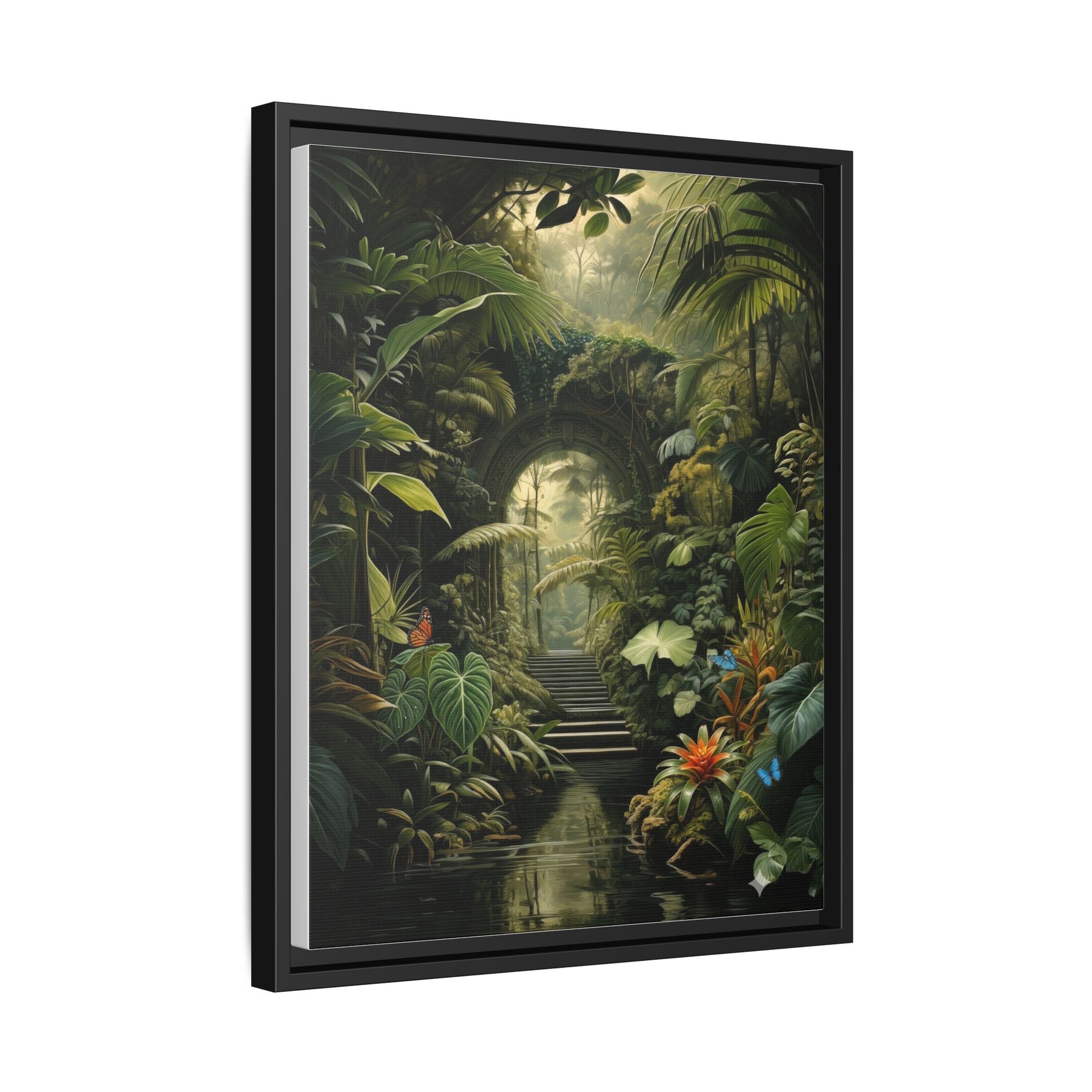 🌴Tropical Forest Illusion – Cinematic Jungle Pathway Wall Art  Luxury Botanical Decor