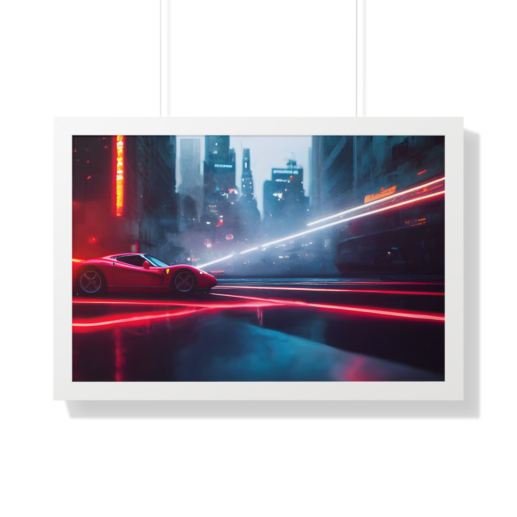 Dazzling Framed Supercar Poster – Red Ferrari F50
