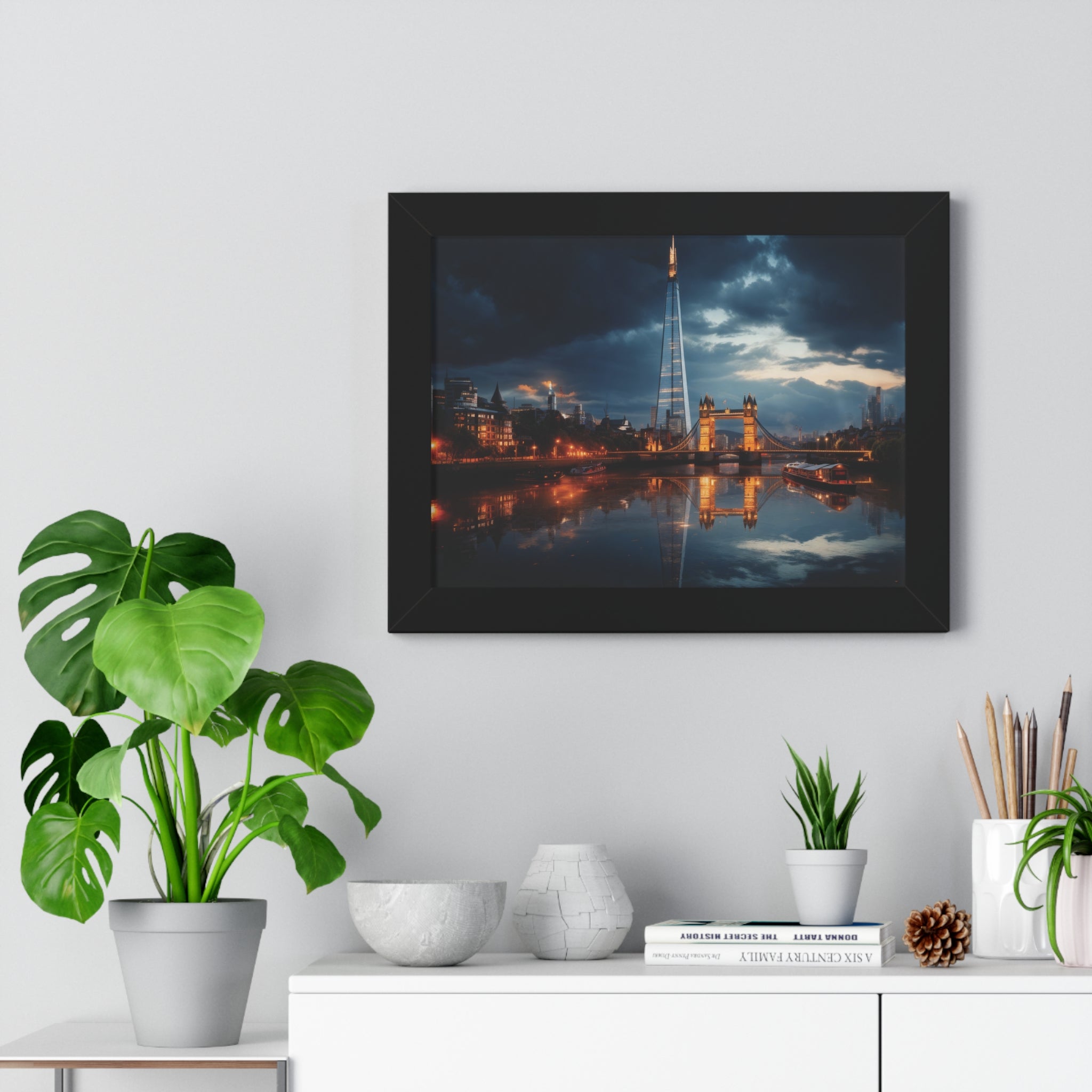London Twilight Panorama – The Shard & Tower Bridge Wall Art
