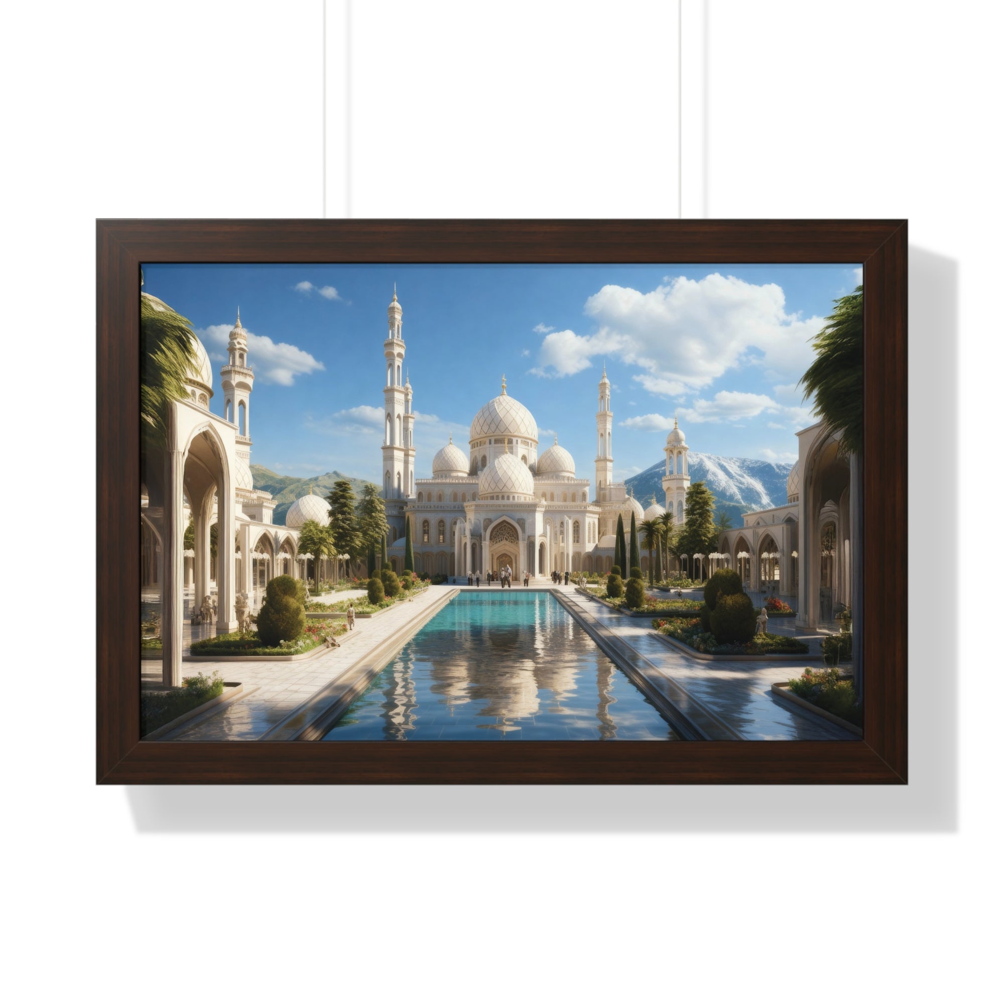 Garden of Reverence – Framed Mosque Reflections Wall Art
