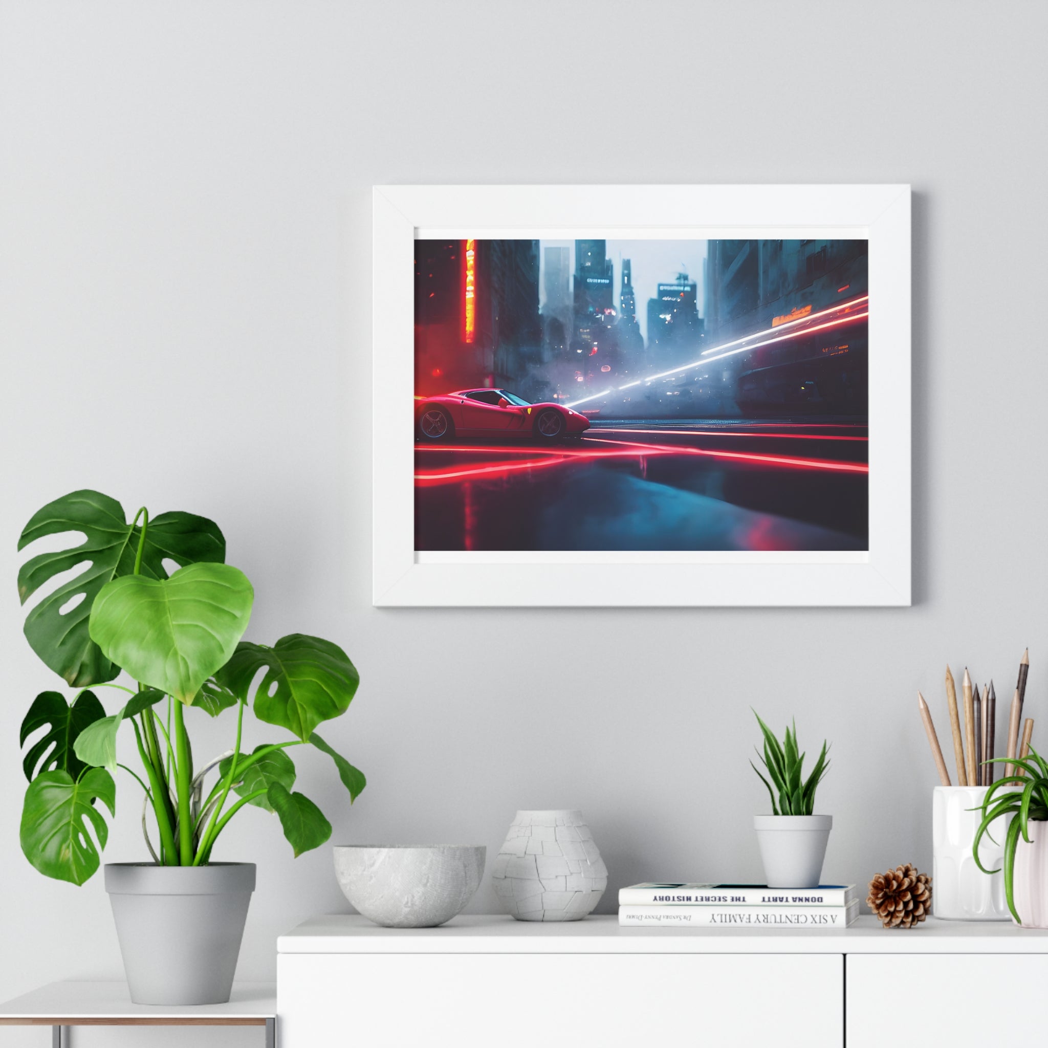 Dazzling Framed Supercar Poster – Red Ferrari F50