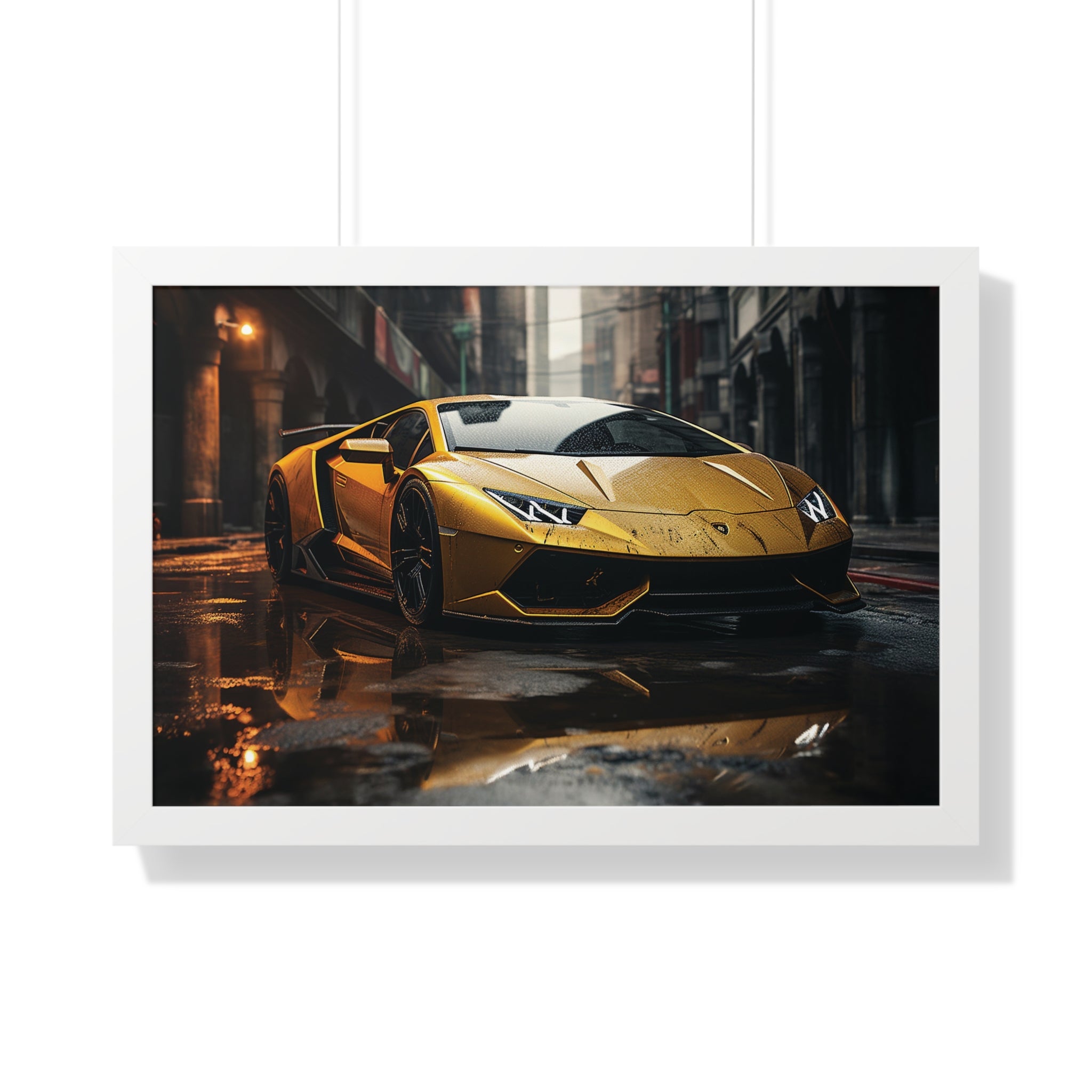 Golden Lamborghini Aventador – Luxury Supercar Wall Art