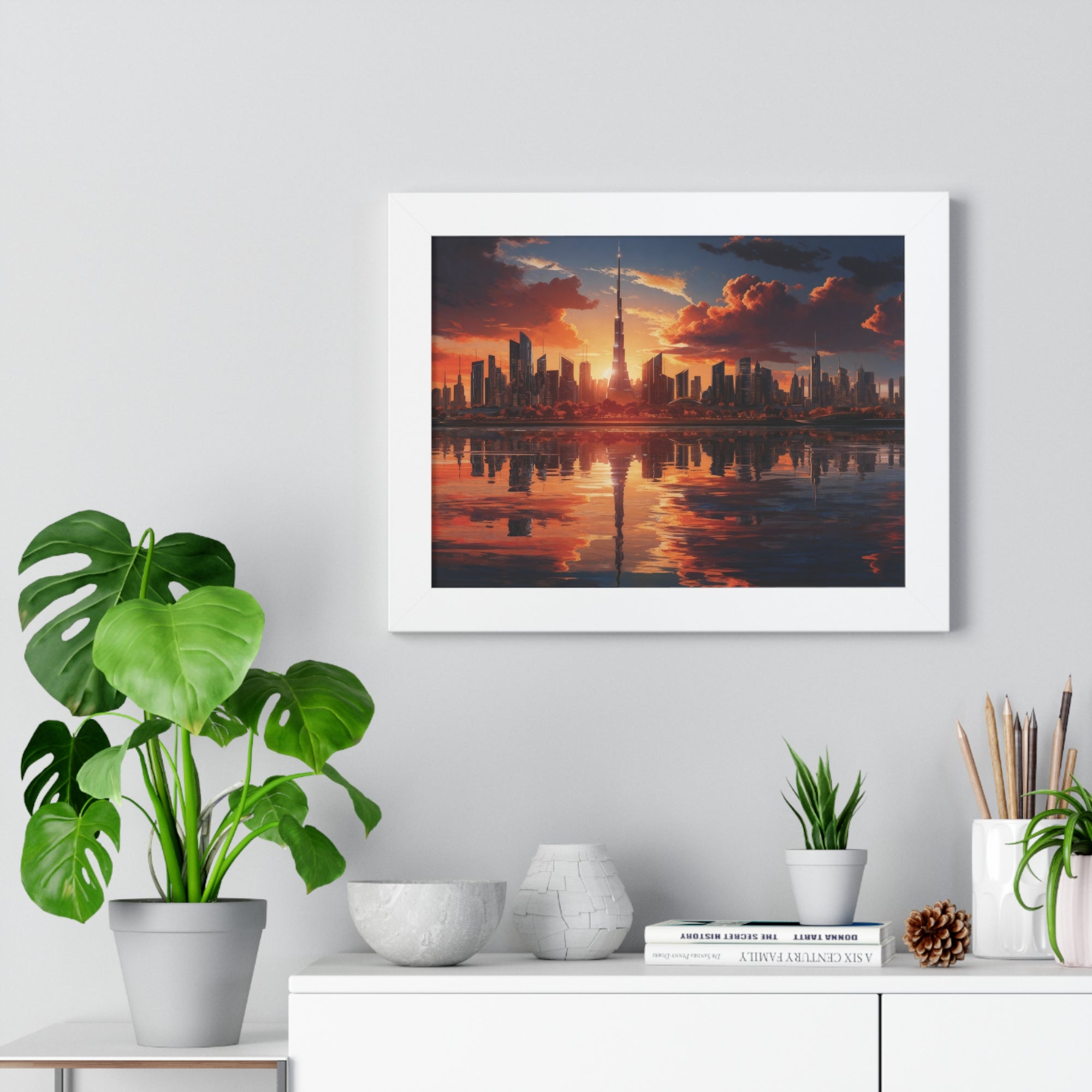 Sunset Over Futuristic Skyline – Urban Cityscape Wall Art