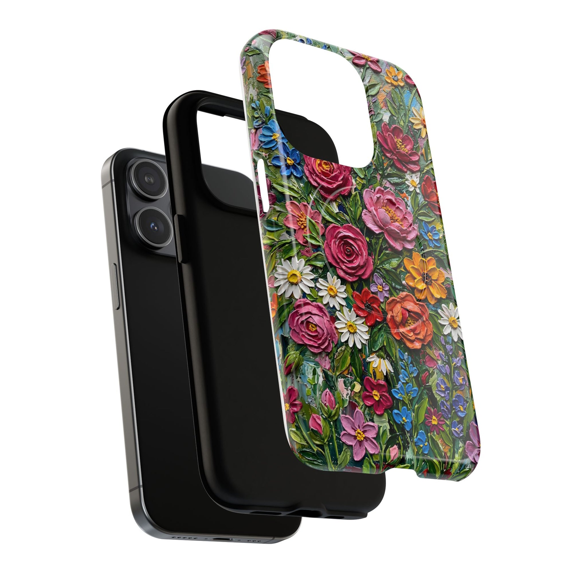 Painted Textured Style Floral Garden iPhone Case (MagSafe®)