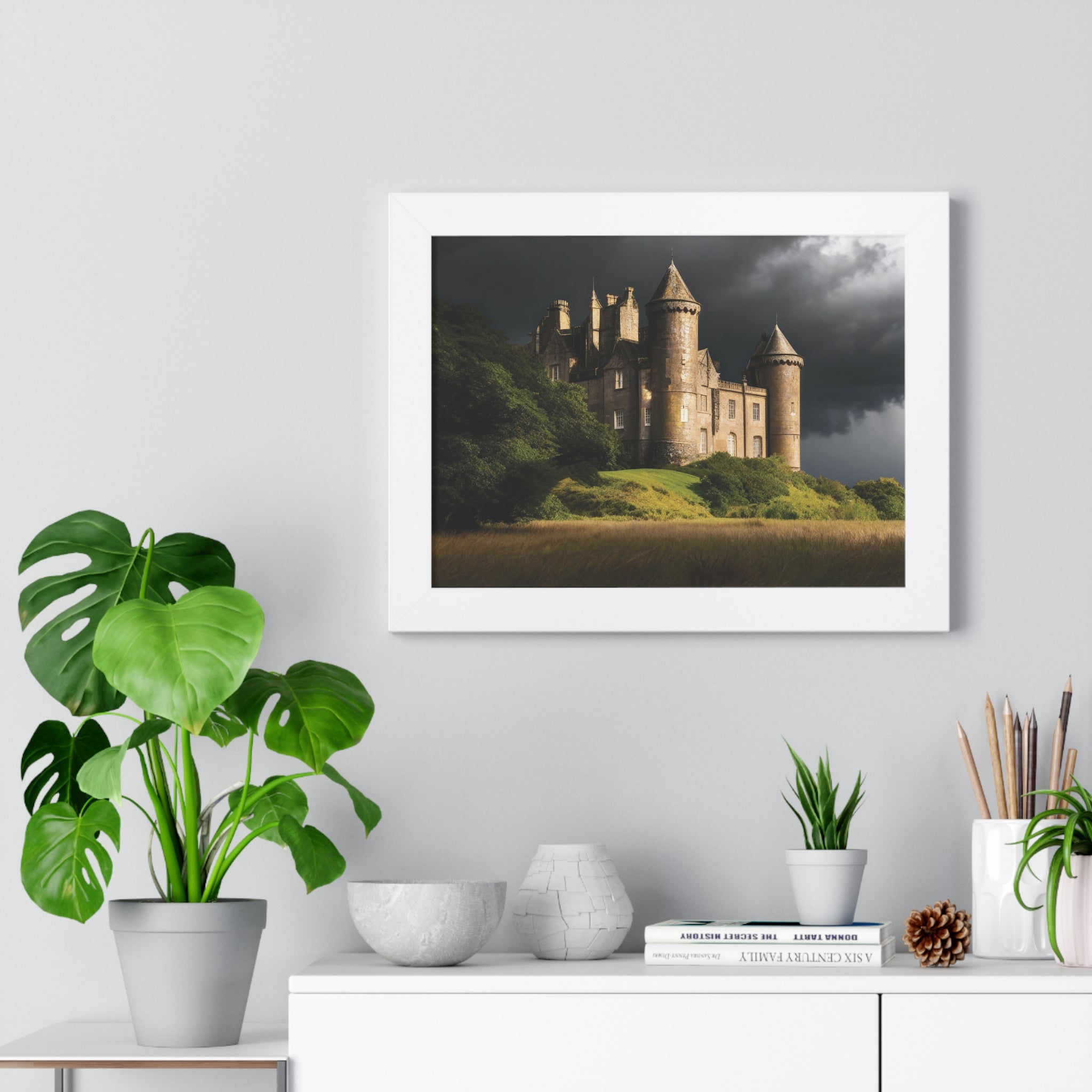 Scottish Castle in Stormy Twilight – Dramatic Landscape Wall Art Print