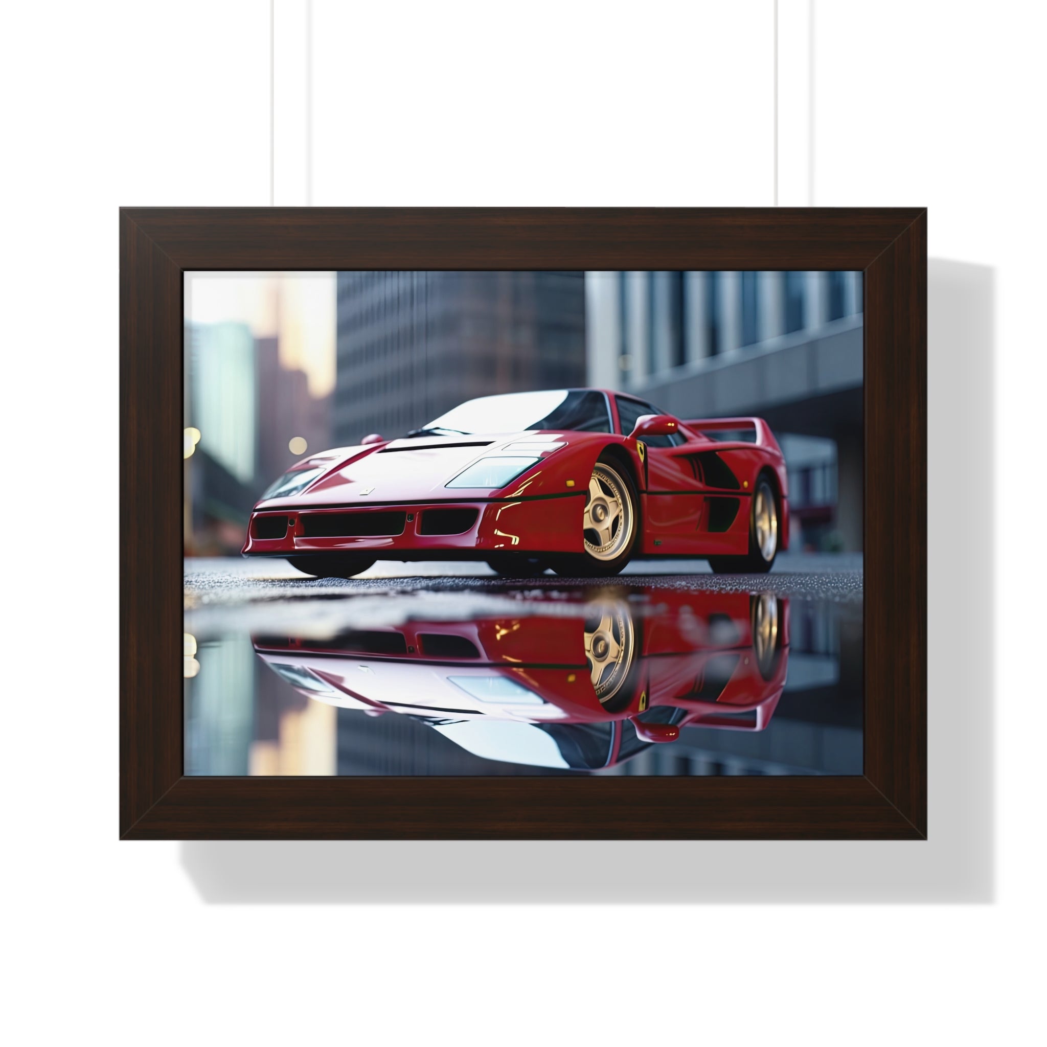 Framed Red Ferrari F50 – Sophisticated Wall Art for Enthusiasts
