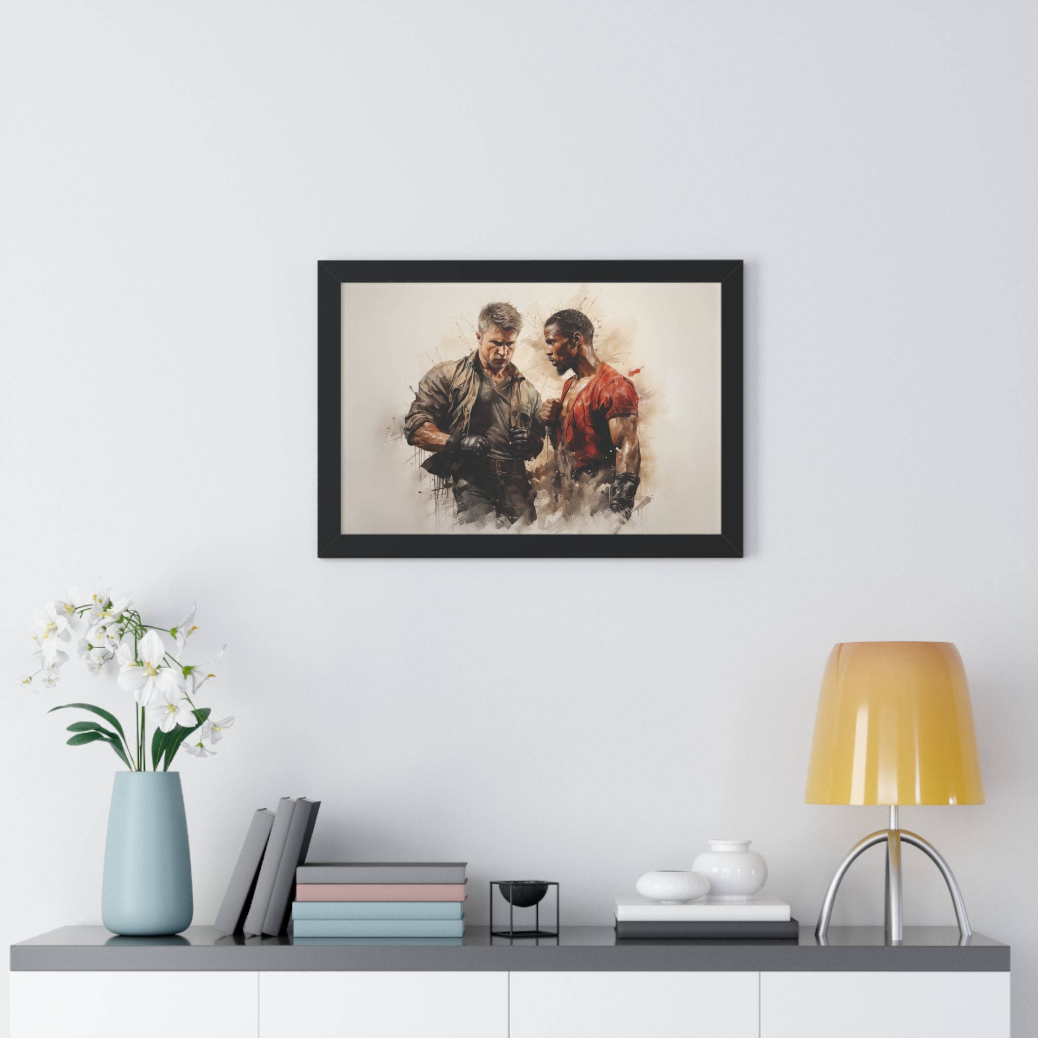 Face-Off – Framed Masculine Tension Wall Art