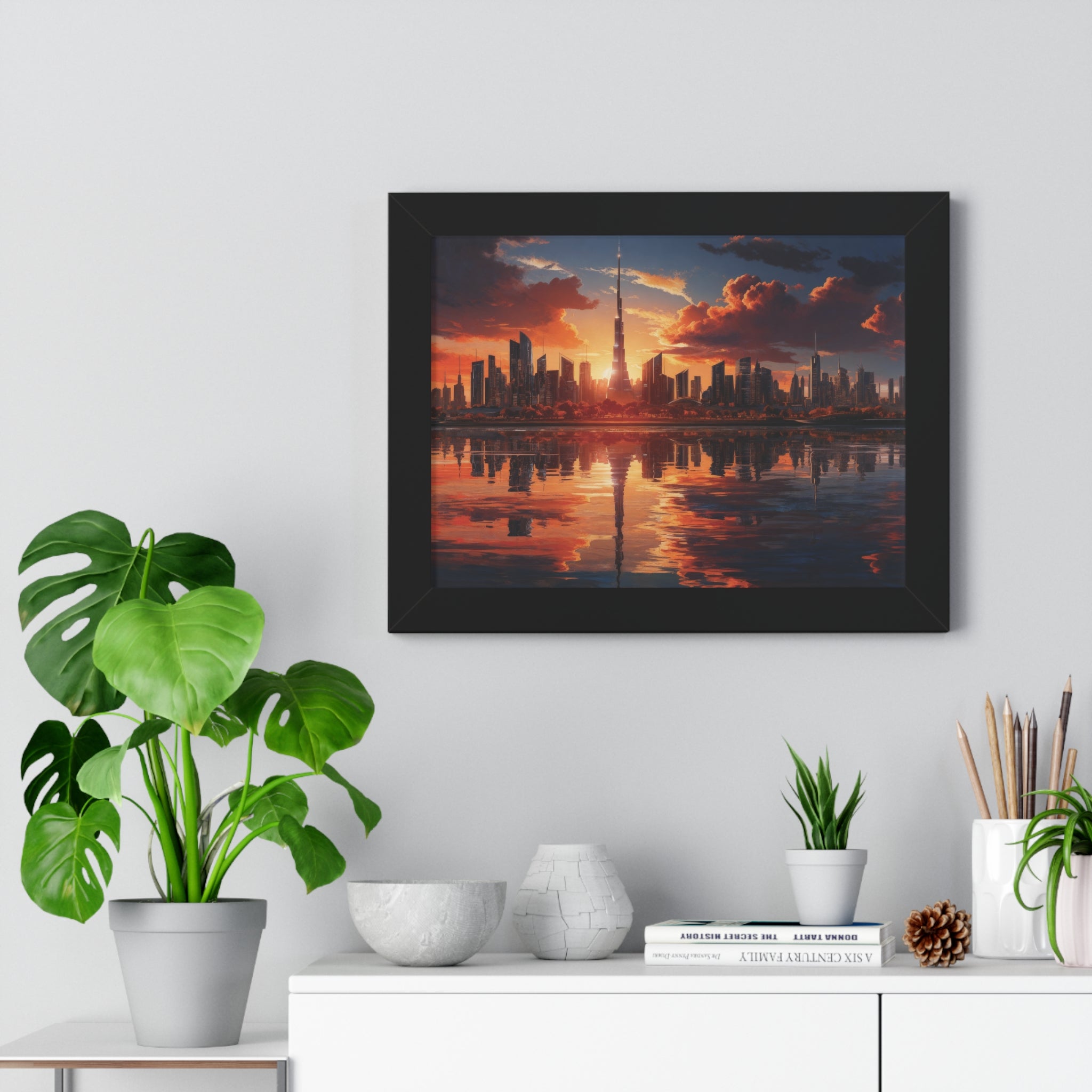 Sunset Over Futuristic Skyline – Urban Cityscape Wall Art