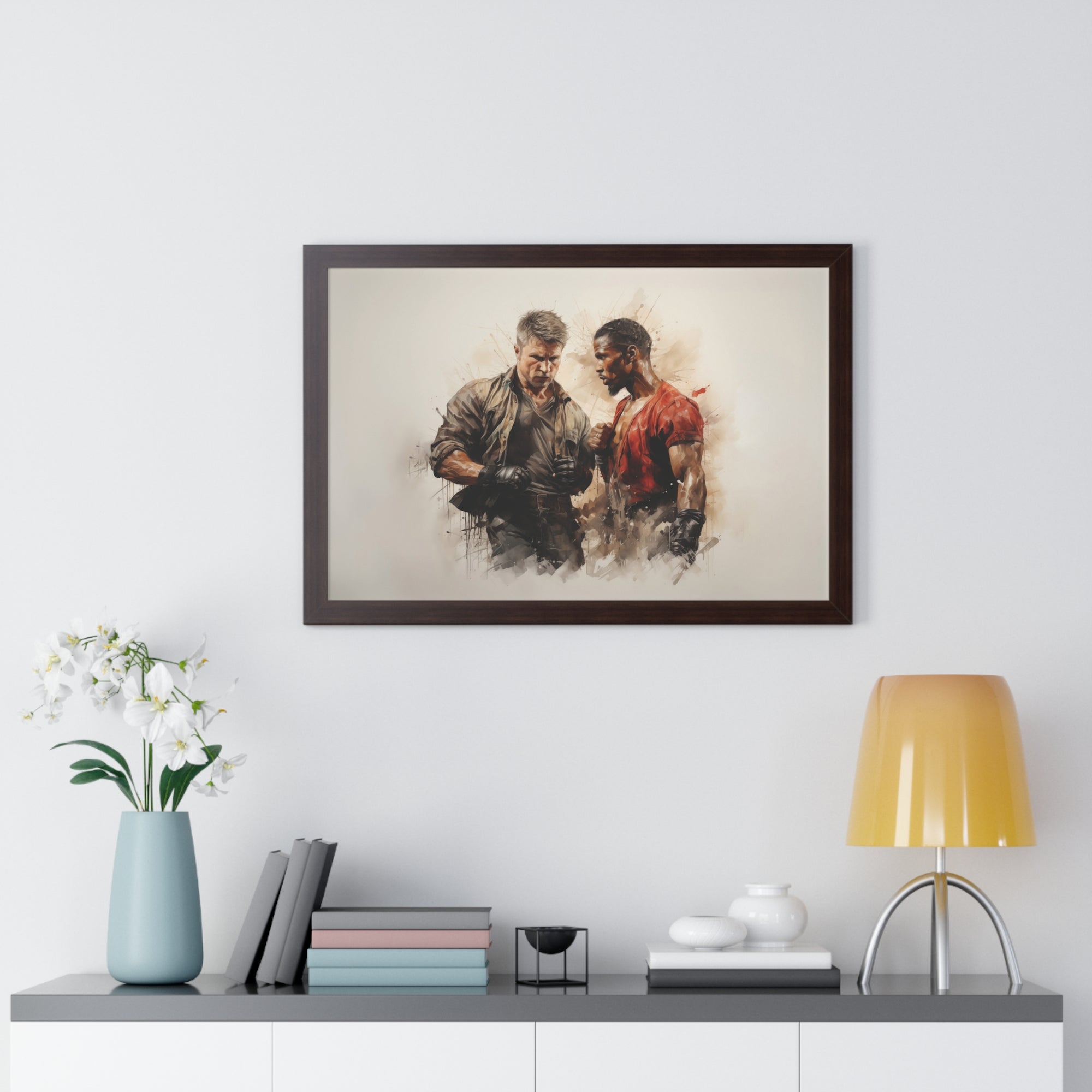 Face-Off – Framed Masculine Tension Wall Art