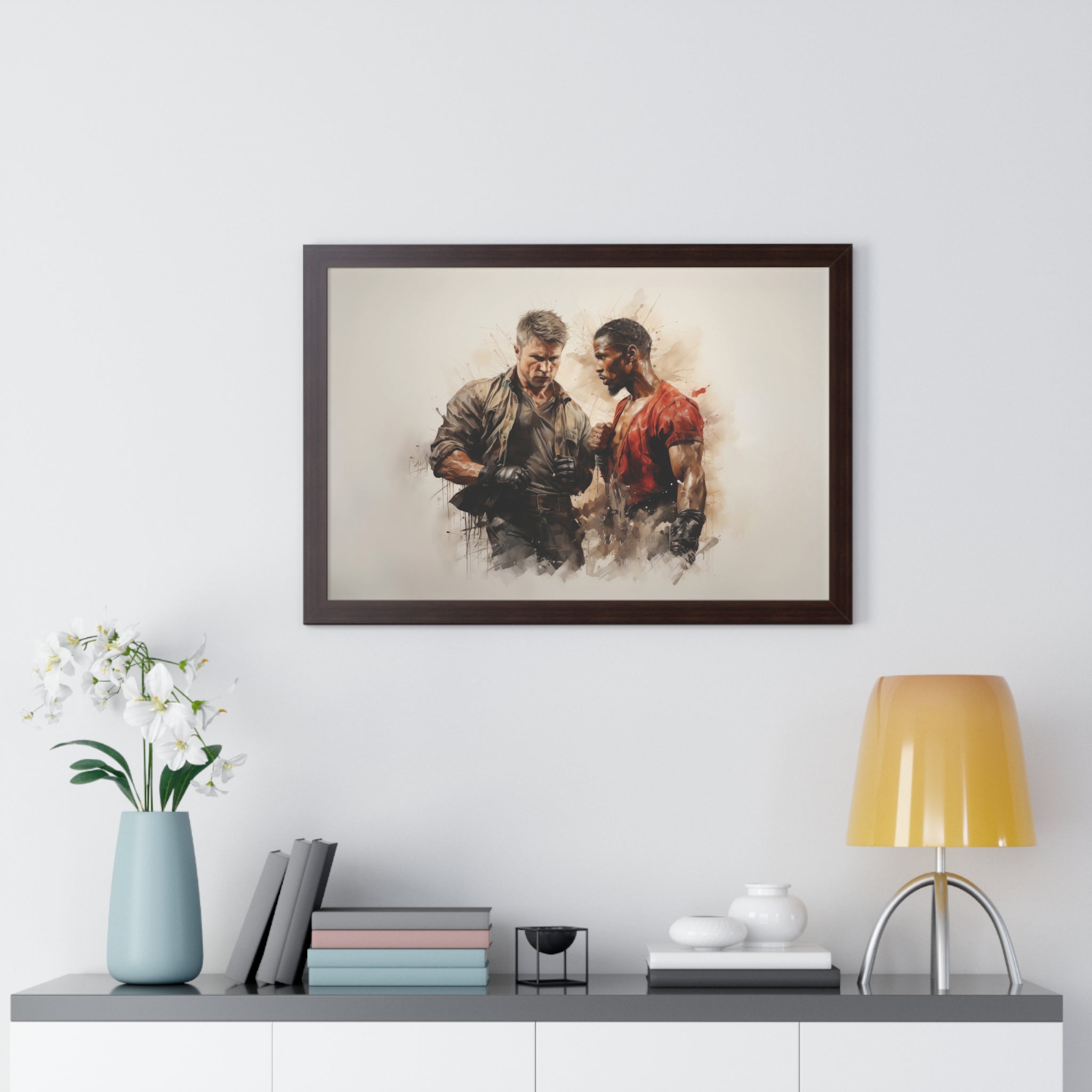 Face-Off – Framed Masculine Tension Wall Art