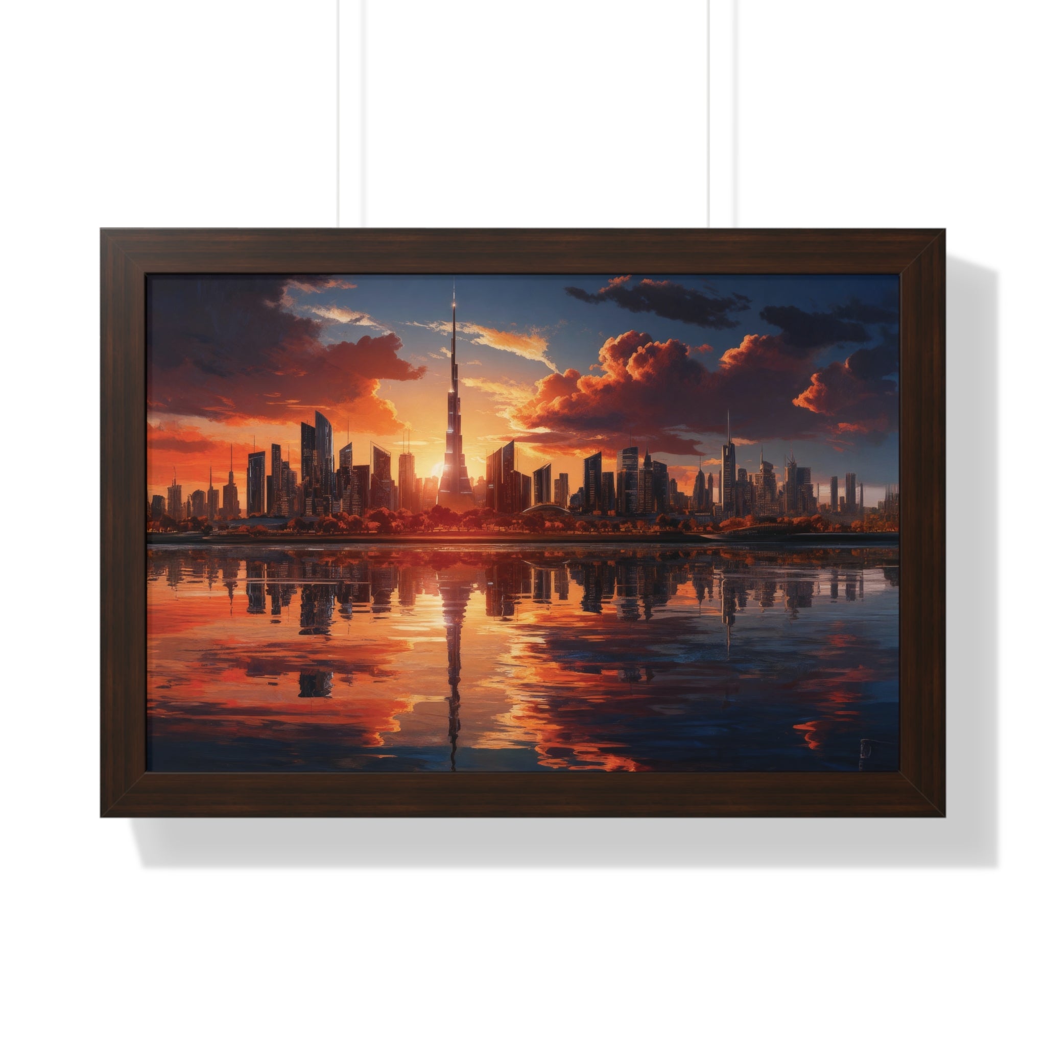 Sunset Over Futuristic Skyline – Urban Cityscape Wall Art