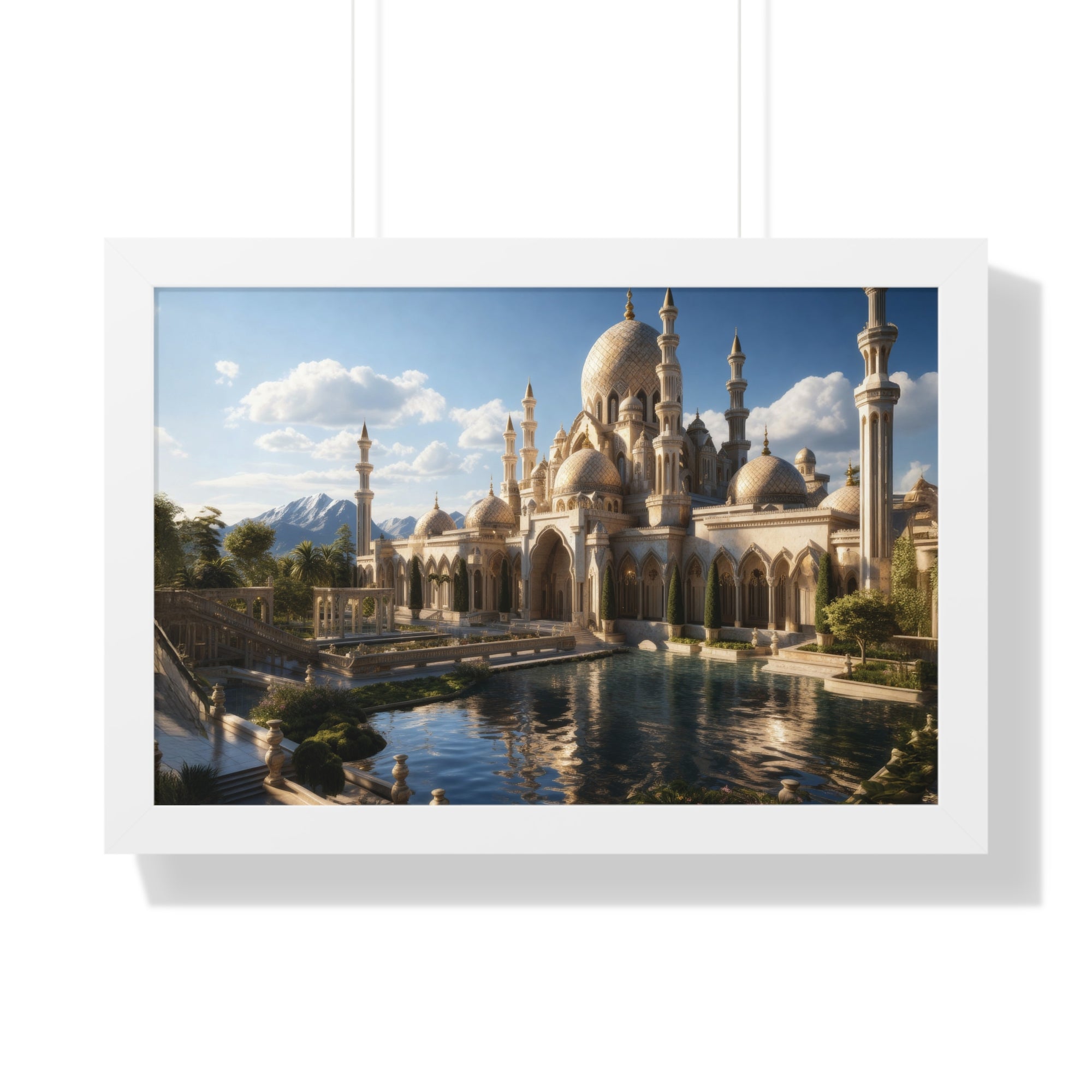 Alpine Majesty – Framed Mosque Reflection Wall Art